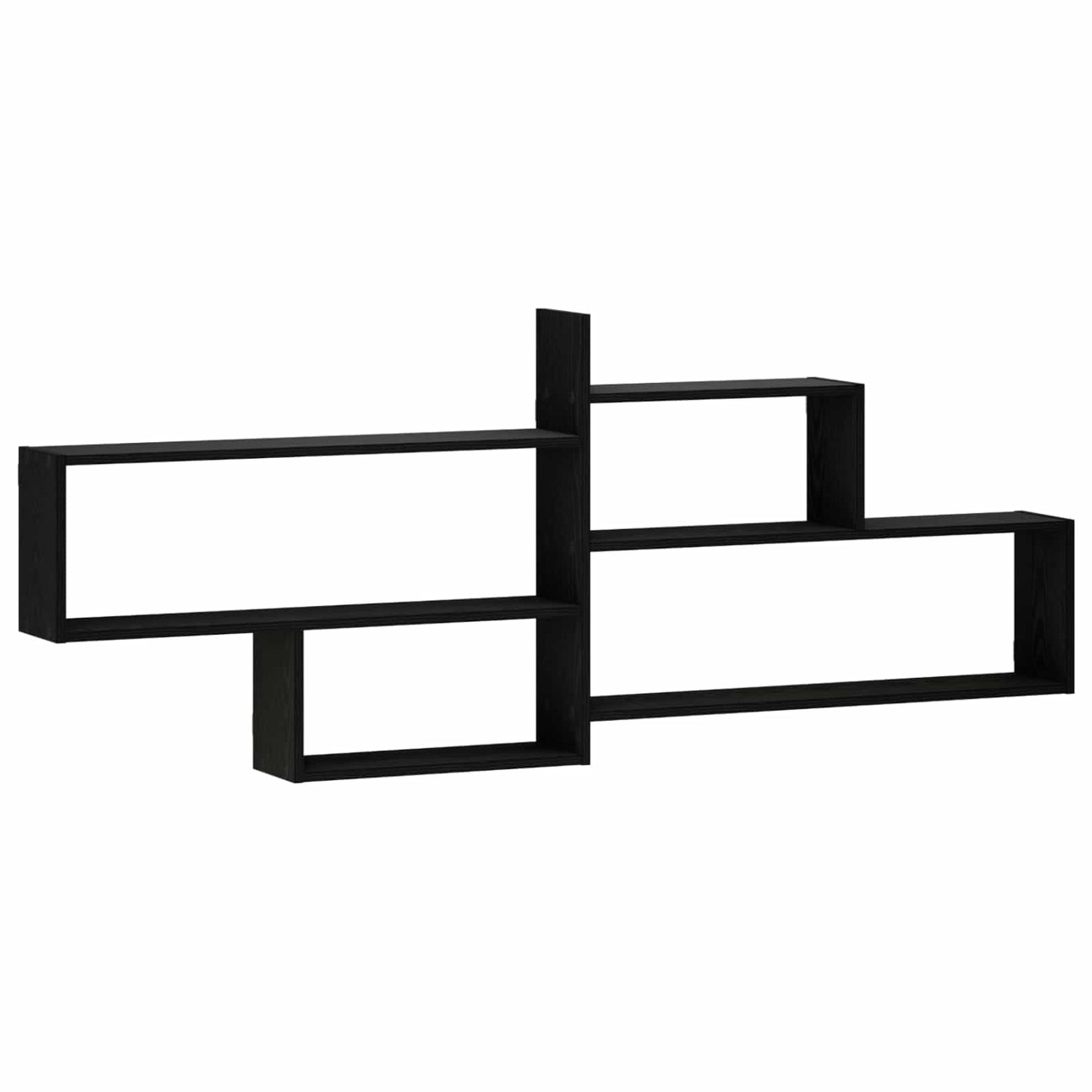 vidaXL Ράφι Τοίχου Μαύρη Δρυς 168.5 x 17 x 68 cm Επεξεργασμένο Ξύλο