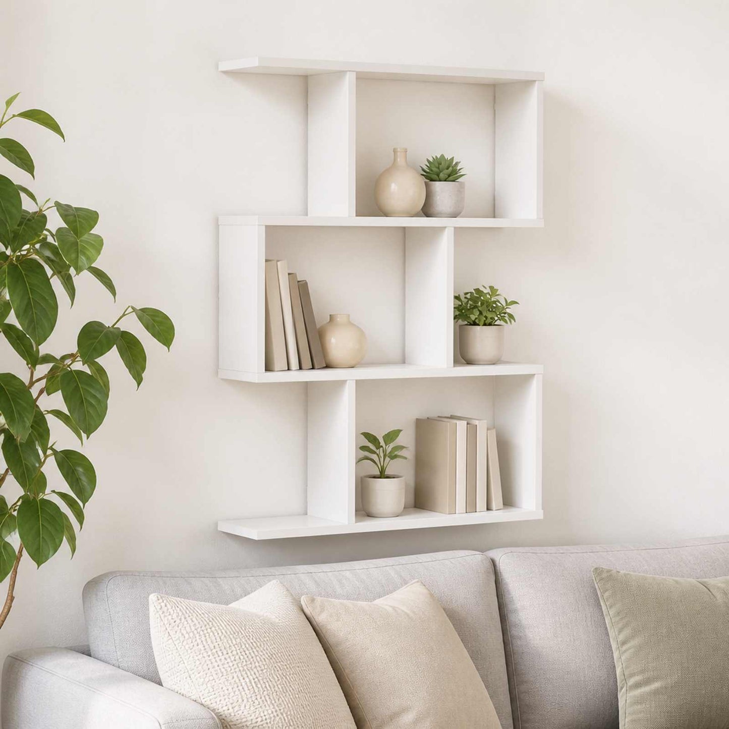 vidaXL Ράφι Τοίχου Λευκό 72 x 17 x 105 cm Επεξεργασμένο Ξύλο