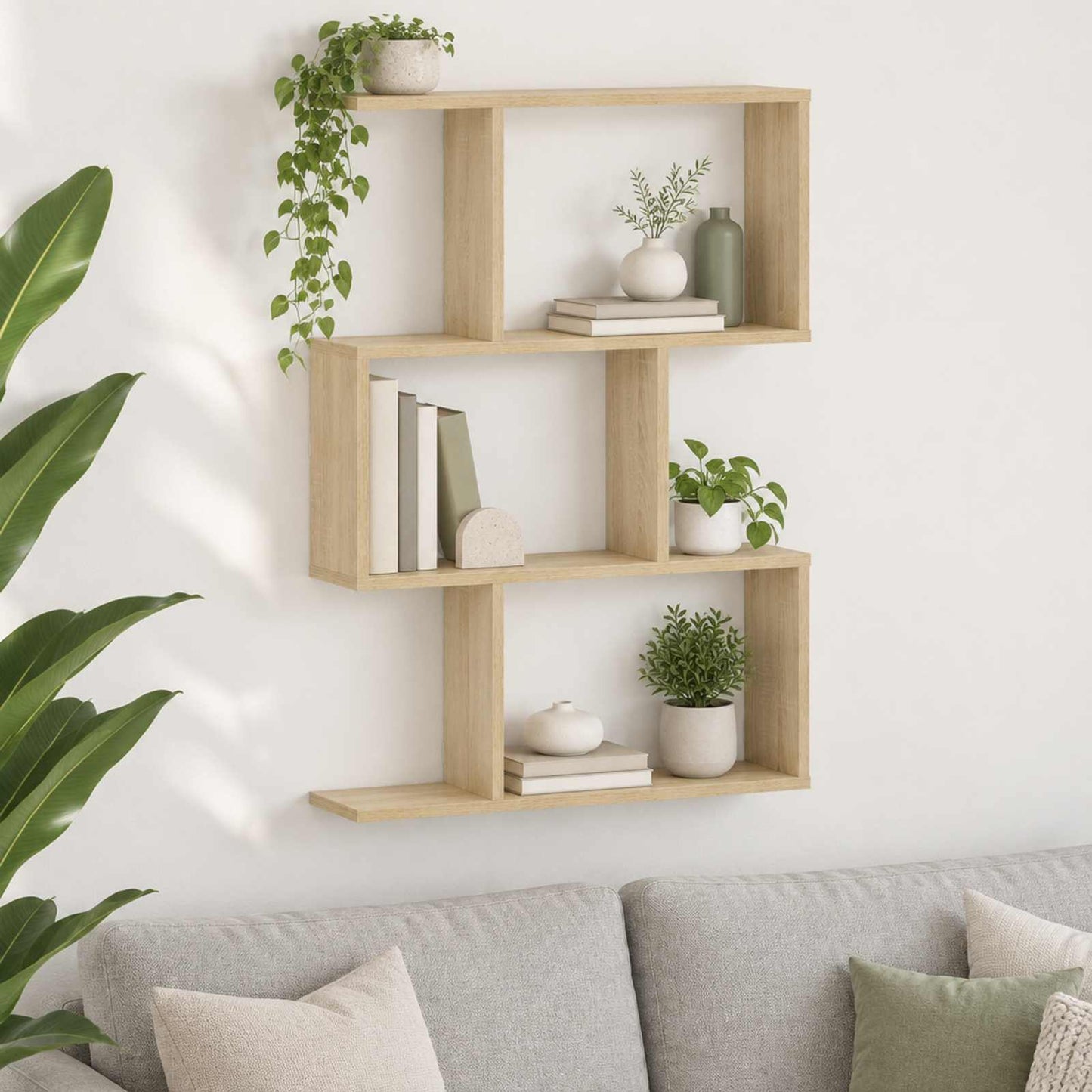 vidaXL Ράφι Τοίχου Sonoma Δρυς 72 x 17 x 105 cm Επεξεργασμένο Ξύλο