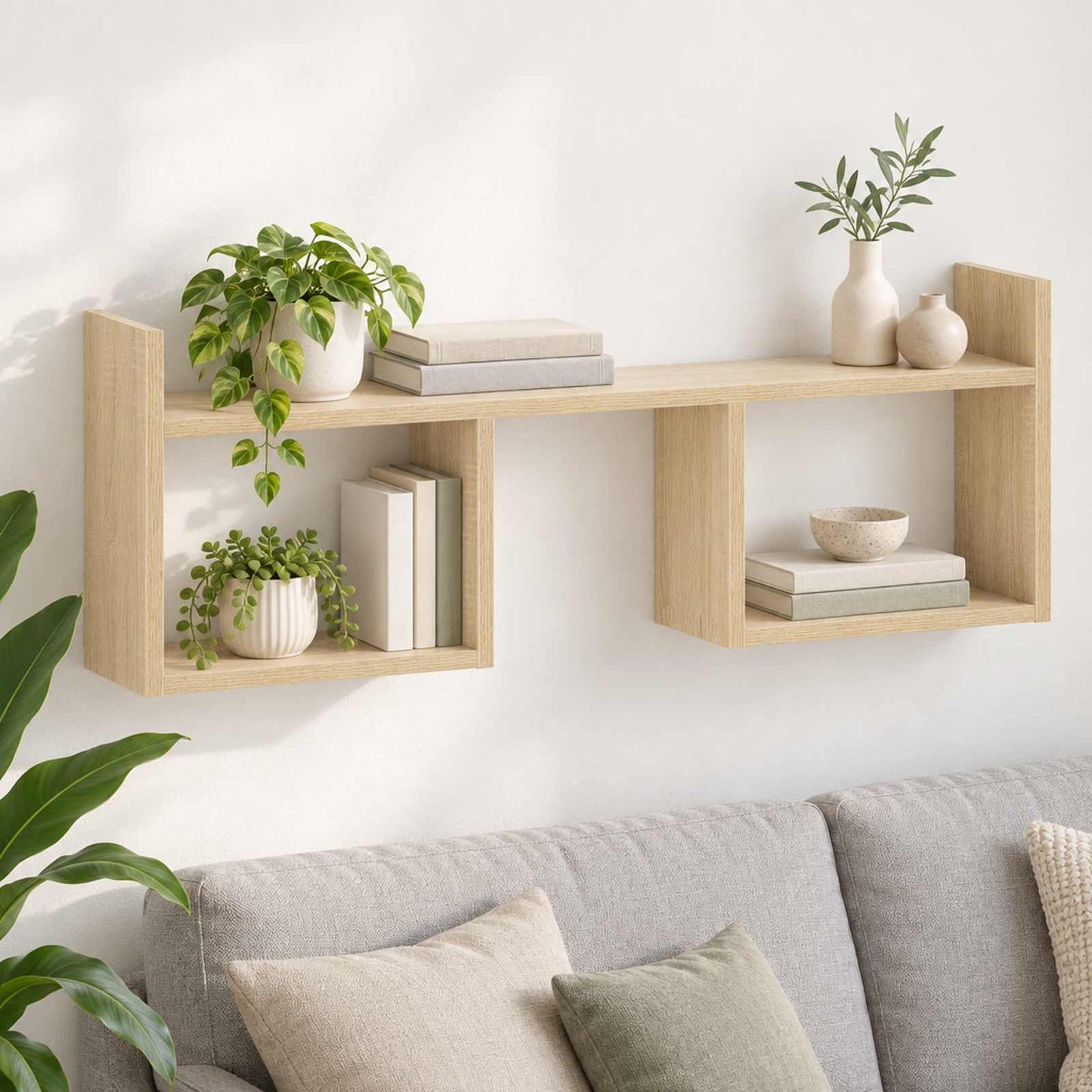 vidaXL Ράφι Τοίχου Sonoma Δρυς 90 x 17 x 32 cm Επεξεργασμένο Ξύλο