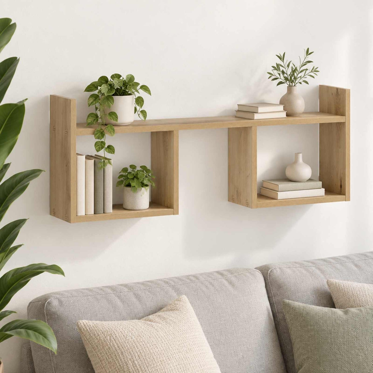 vidaXL Ράφι Τοίχου Artisan Δρυς 90 x 17 x 32 cm Επεξεργασμένο Ξύλο