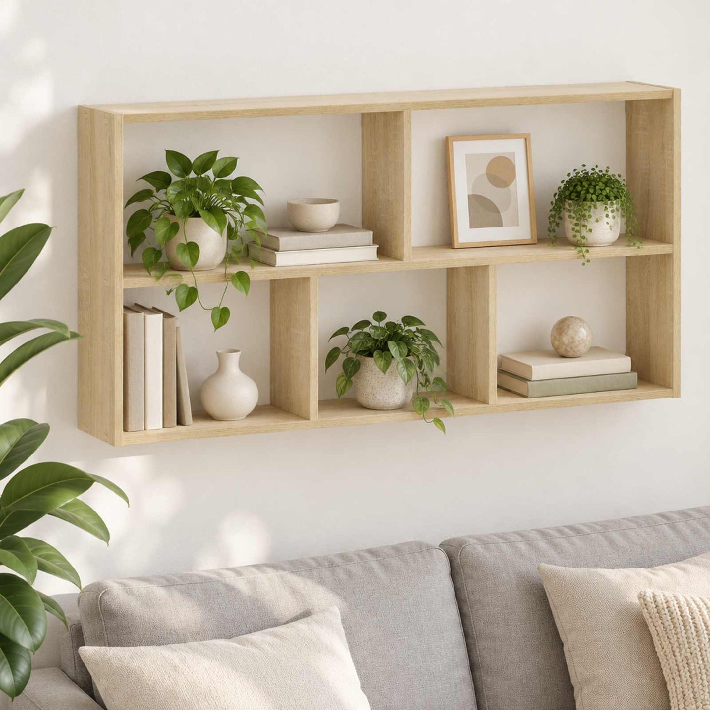 vidaXL Ράφι Τοίχου Sonoma Δρυς 102 x 17 x 50 εκ. Επεξεργασμένο Ξύλο