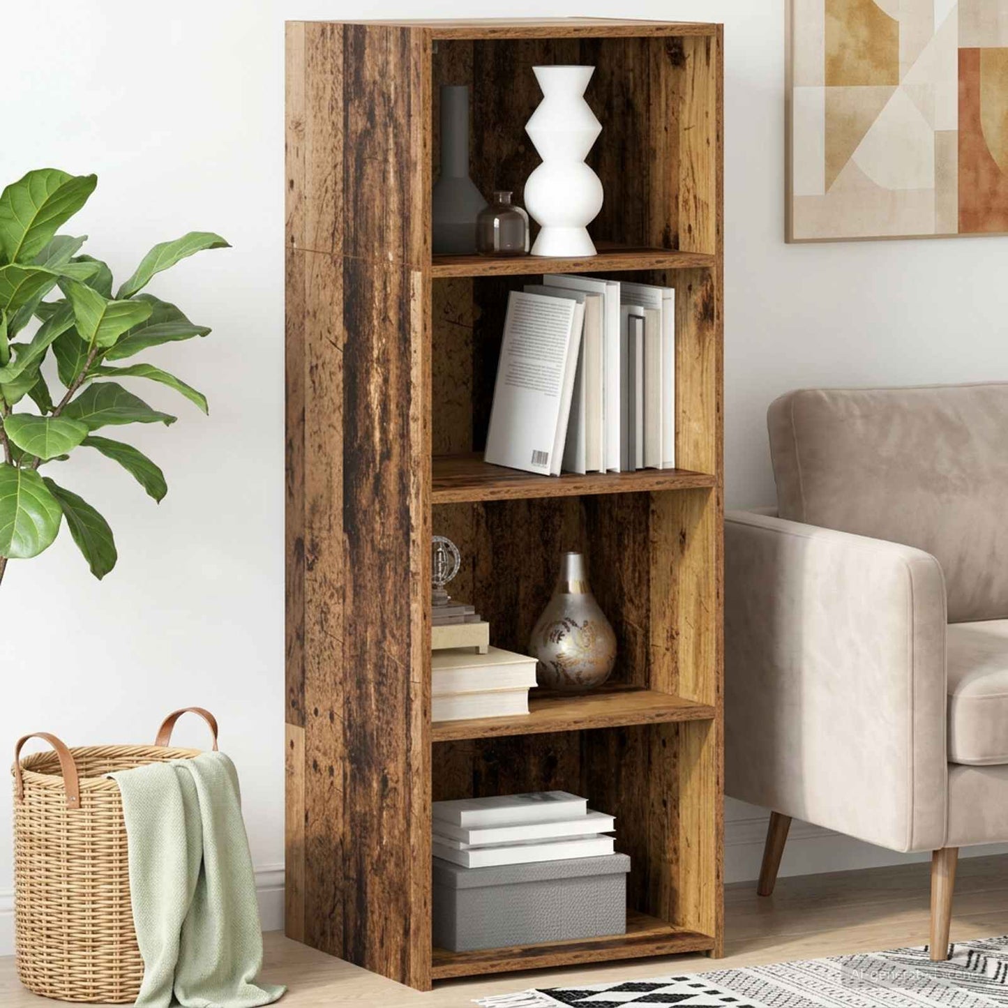 vidaXL Highboard Παλαιωμένο ξύλο 45 x 41 x 124 εκ. Επεξεργασμένο Ξύλο