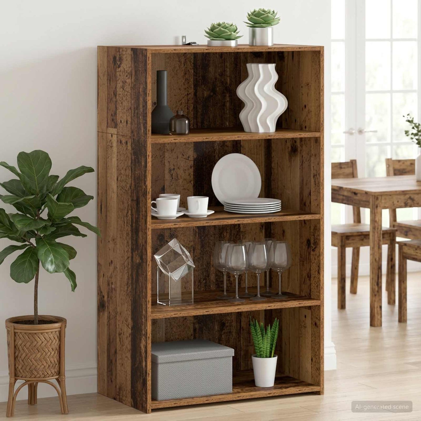 vidaXL Highboard Παλαιωμένο ξύλο 70 x 41 x 124 εκ. Επεξεργασμένο Ξύλο