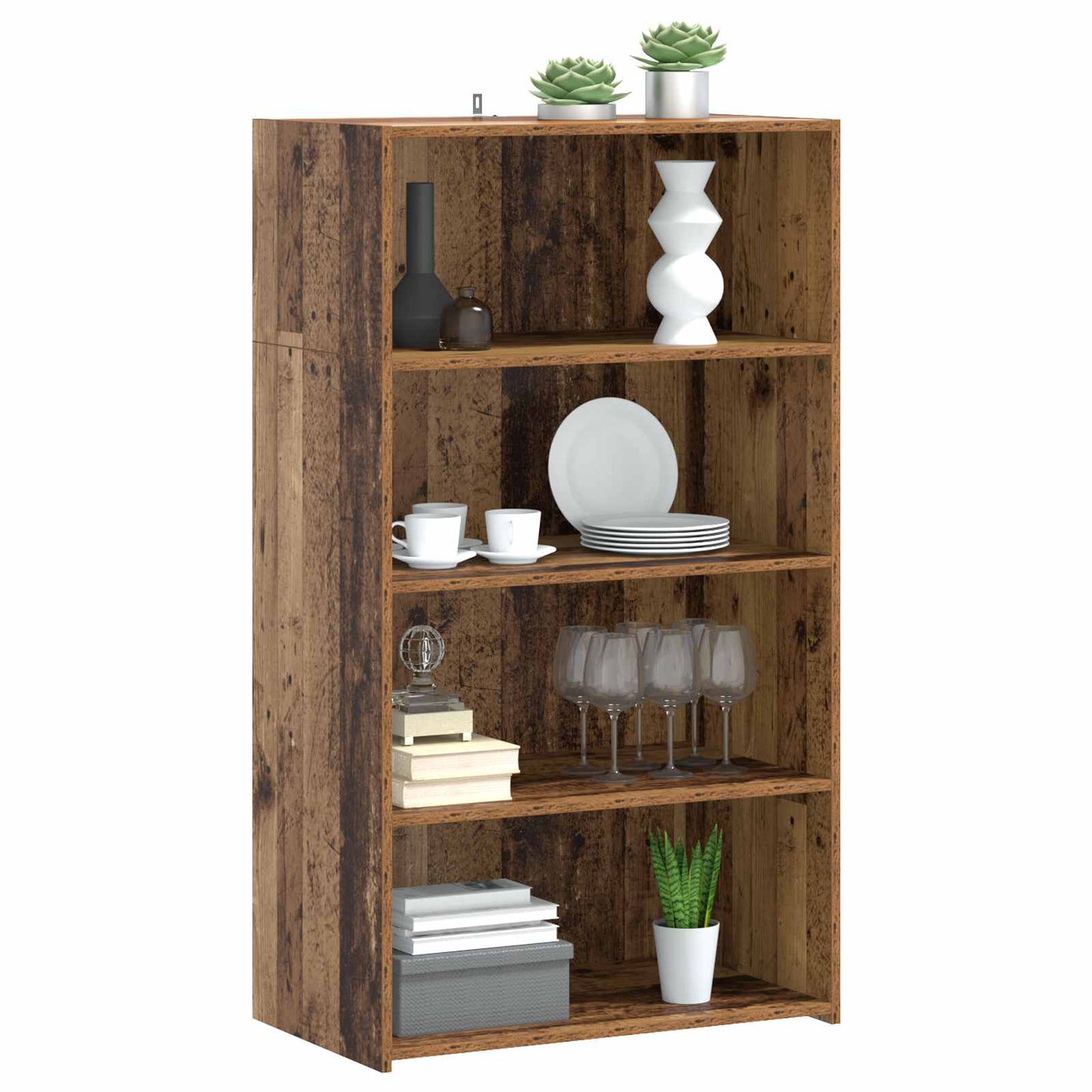 vidaXL Highboard Παλαιωμένο ξύλο 70 x 41 x 124 εκ. Επεξεργασμένο Ξύλο