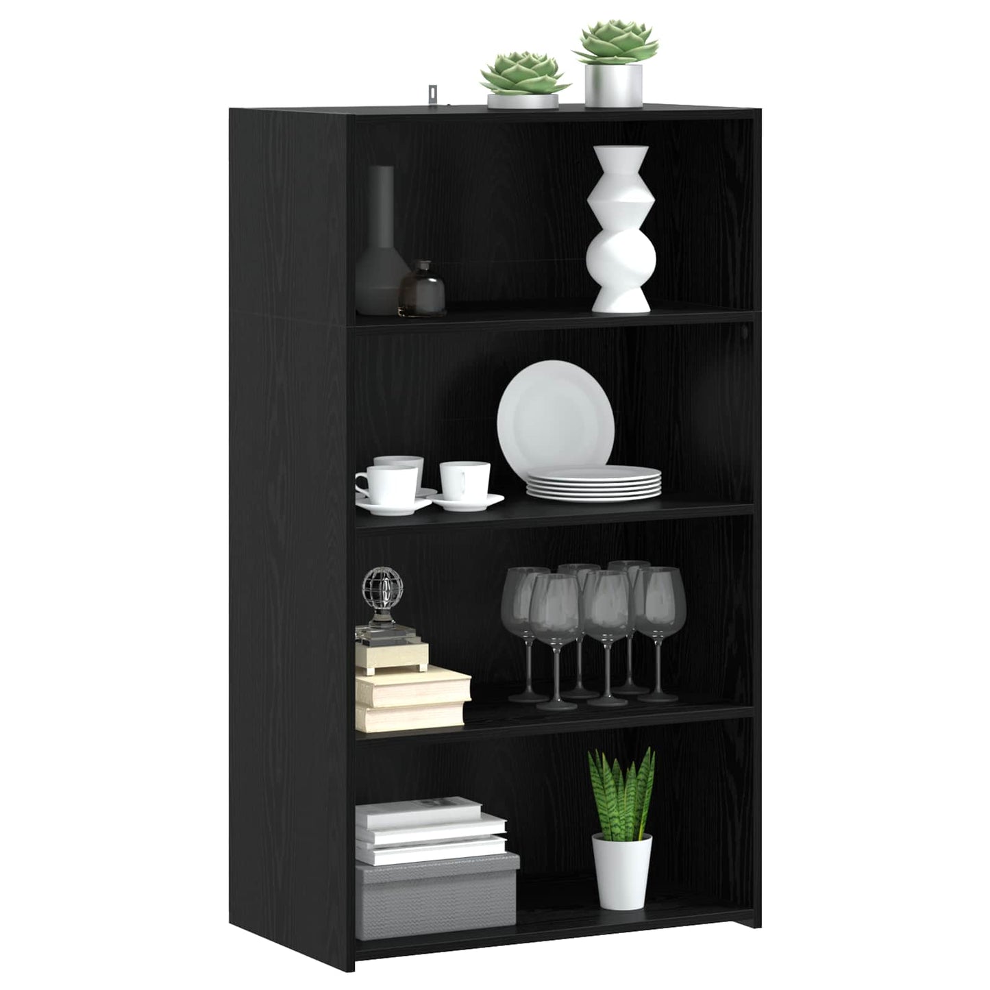vidaXL Highboard Μαύρη Δρυς 70 x 41 x 124 εκ. Επεξεργασμένο Ξύλο