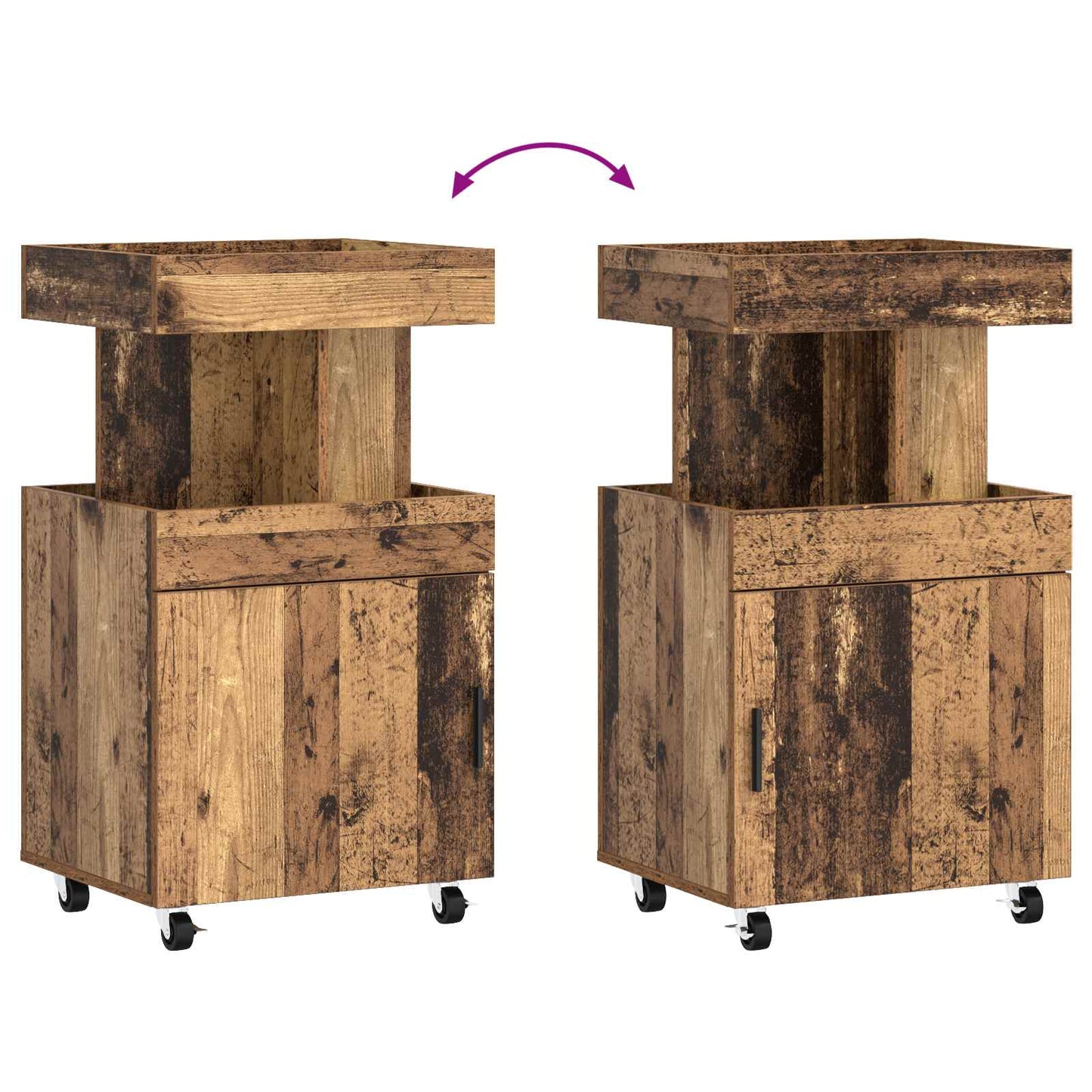 vidaXL Καρότσι μπαρ Ξύλο δρυός 50 x 41 x 89 cm Επεξεργασμένο Ξύλο