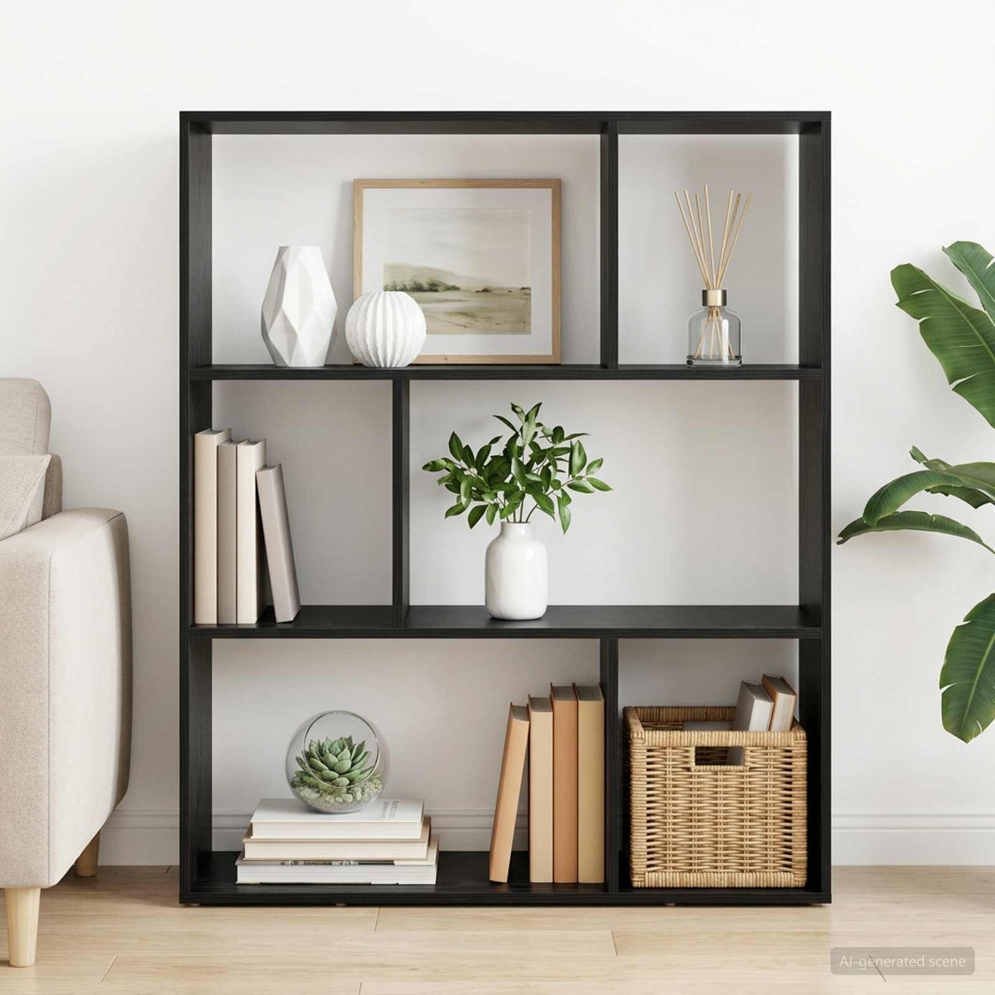 vidaXL Βιβλιοθήκη 102 x 29 x 103,5 εκ. Επεξεργασμένο Ξύλο Μαύρη Δρυς