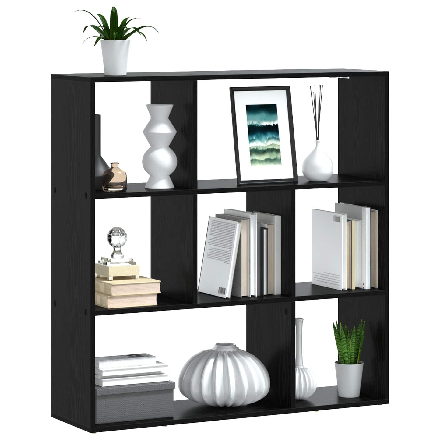 vidaXL Βιβλιοθήκη 102 x 29 x 103,5 εκ. Επεξεργασμένο Ξύλο Μαύρη Δρυς