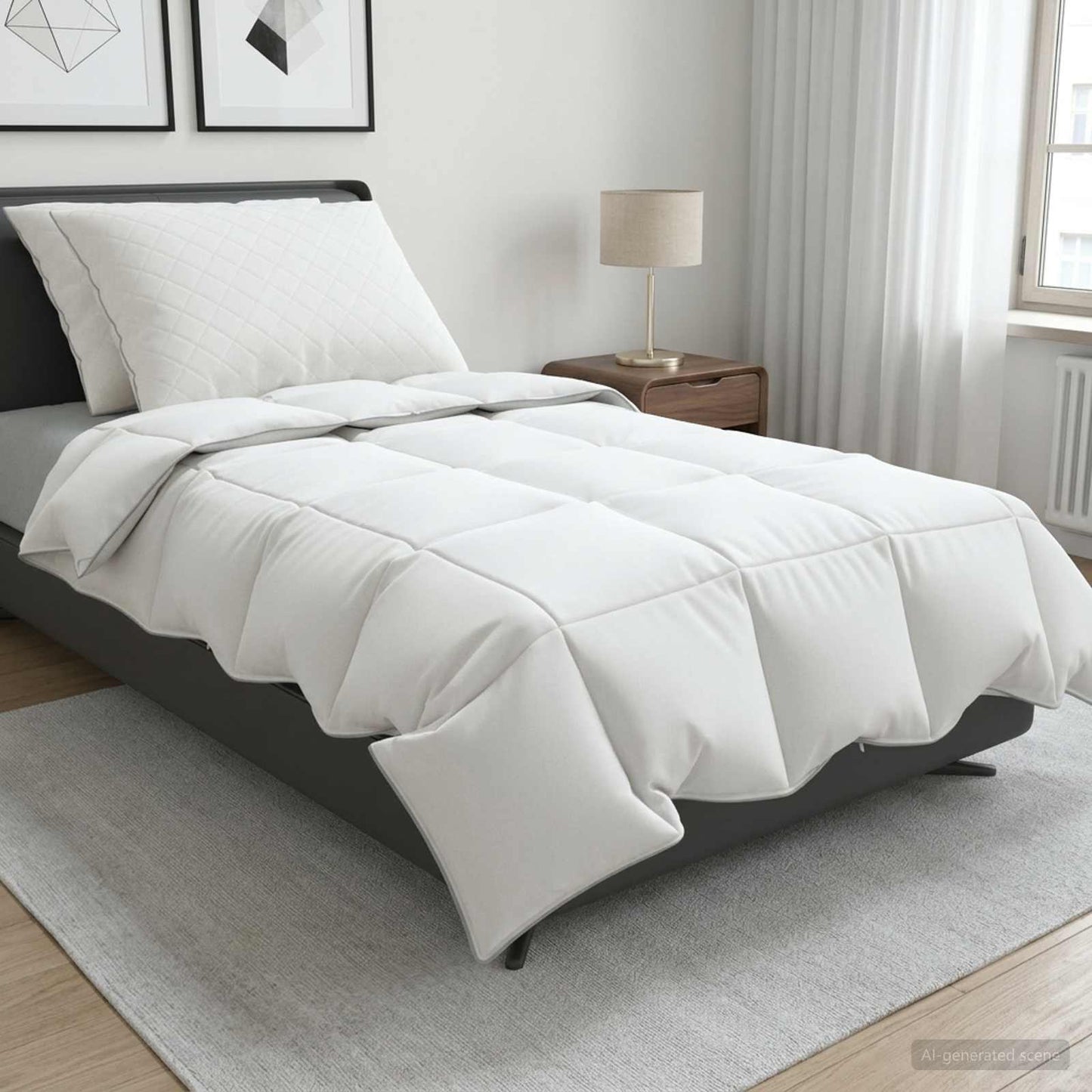 vidaXL Σετ πάπλωμα 90% χήνας FULDA 3 τμχ. 155 x 220 cm Καλοκαίρι Λευκό
