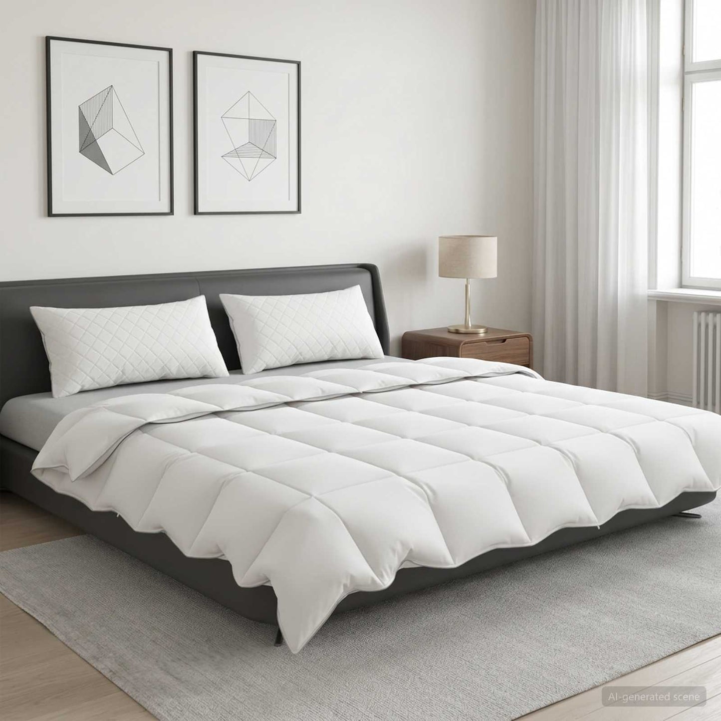 vidaXL Σετ πάπλωμα 90% χήνας FULDA 3 τμχ. 220 x 240 cm Καλοκαίρι Λευκό
