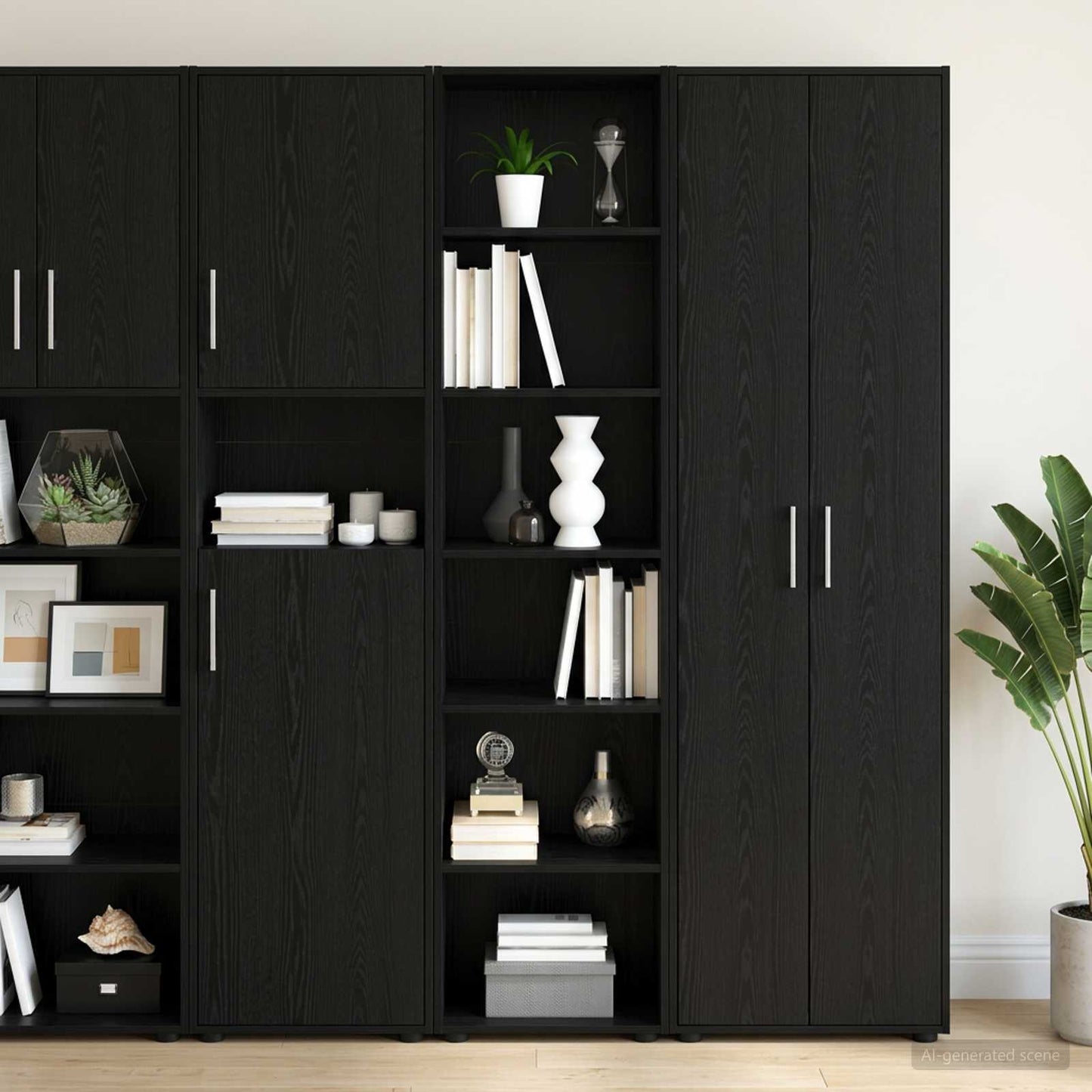 vidaXL Πλαϊνό γραφείο Μαύρη Δρυς 45 x 41 x 185 εκ. Επεξεργασμένο Ξύλο