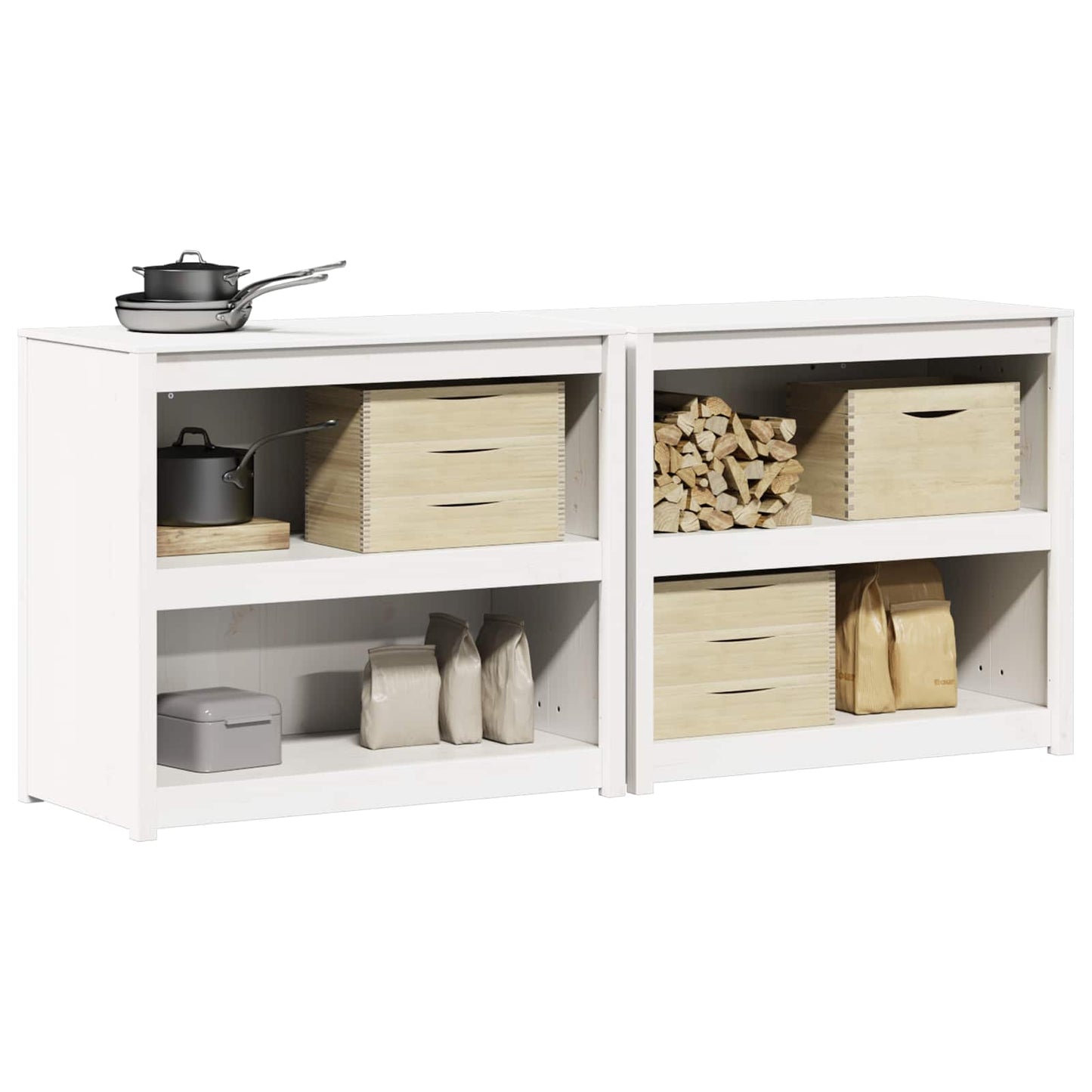 vidaXL Ντουλάπι Κουζίνας Εξωτερικού Χώρου MEPPEL 2 pcs Λευκό