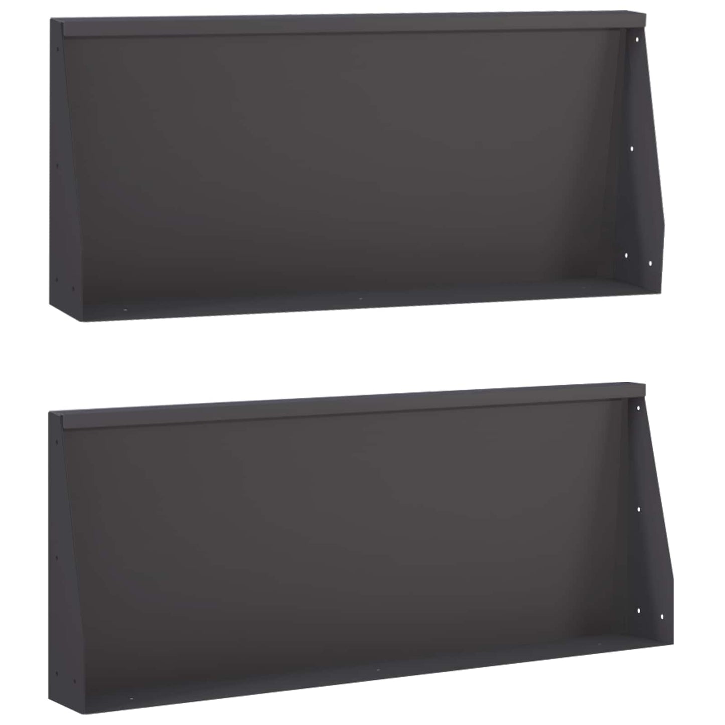 vidaXL Τοίχος Στήριξης 2 τμχ. 100 x 12 x 40 εκ Ατσάλι Μαύρο