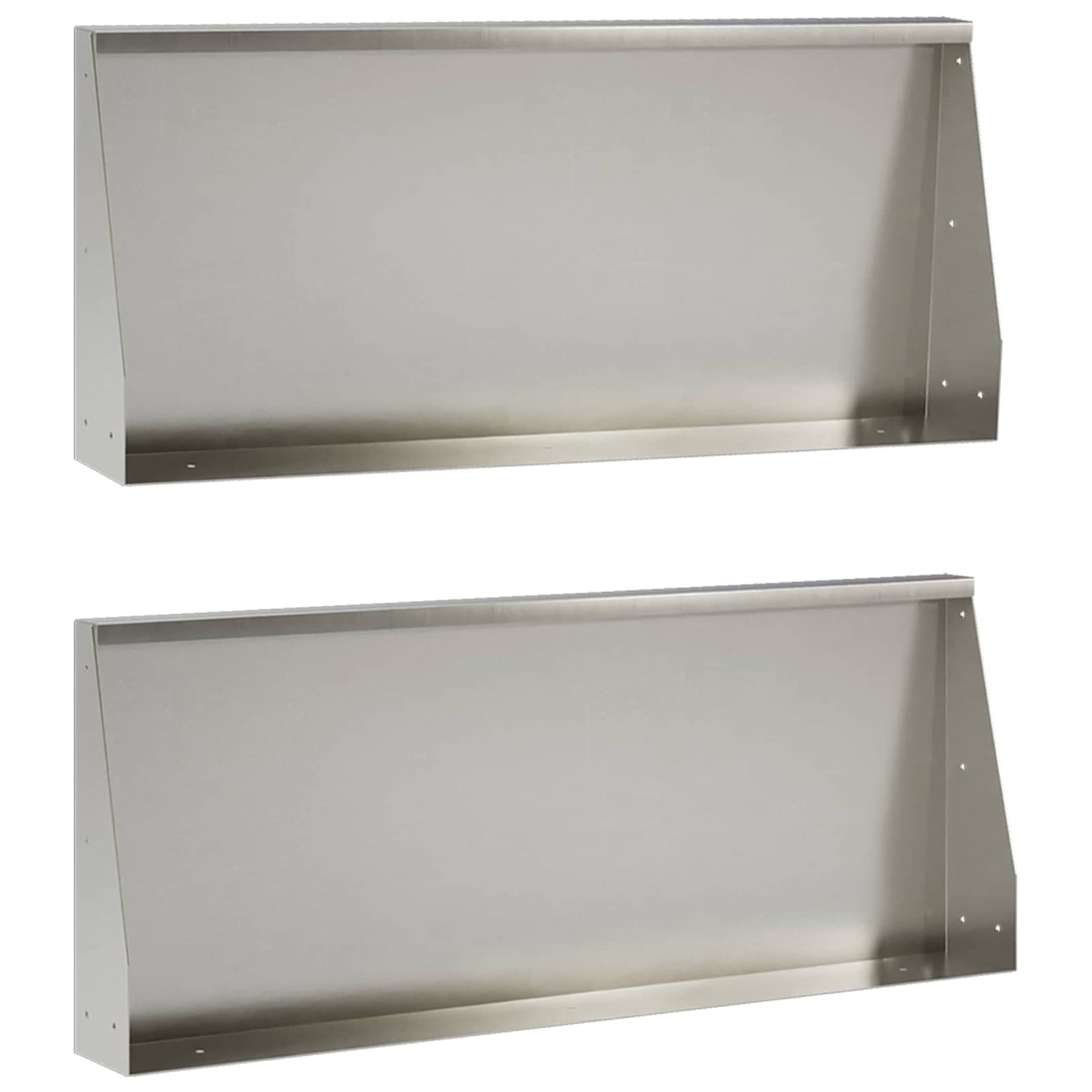 vidaXL Τοίχος Στήριξης 2 τμχ. 100 x 12 x 40 εκ Ανοξείδωτο Ατσάλι Ασημί