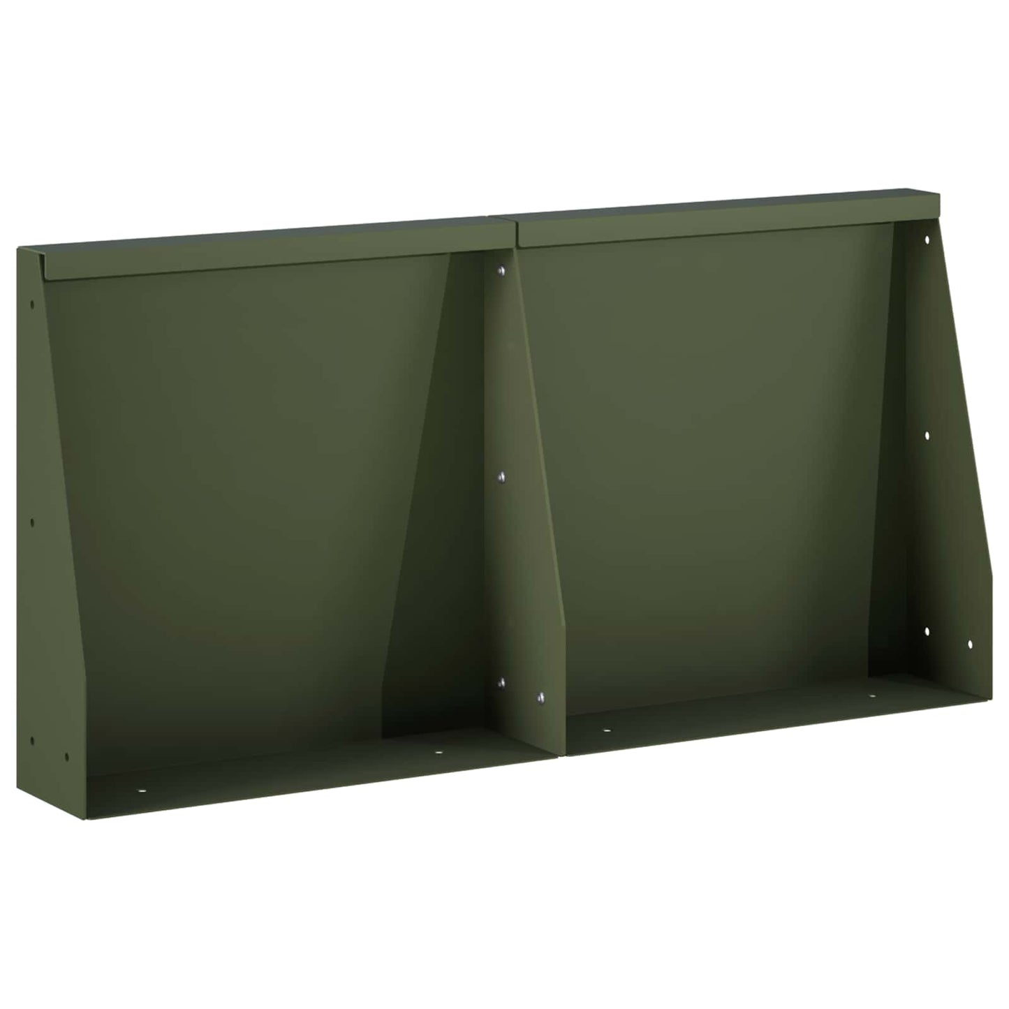 vidaXL Τοίχος Στήριξης 2 τμχ. 40 x 12 x 30 εκ. Ατσάλι Λαδί