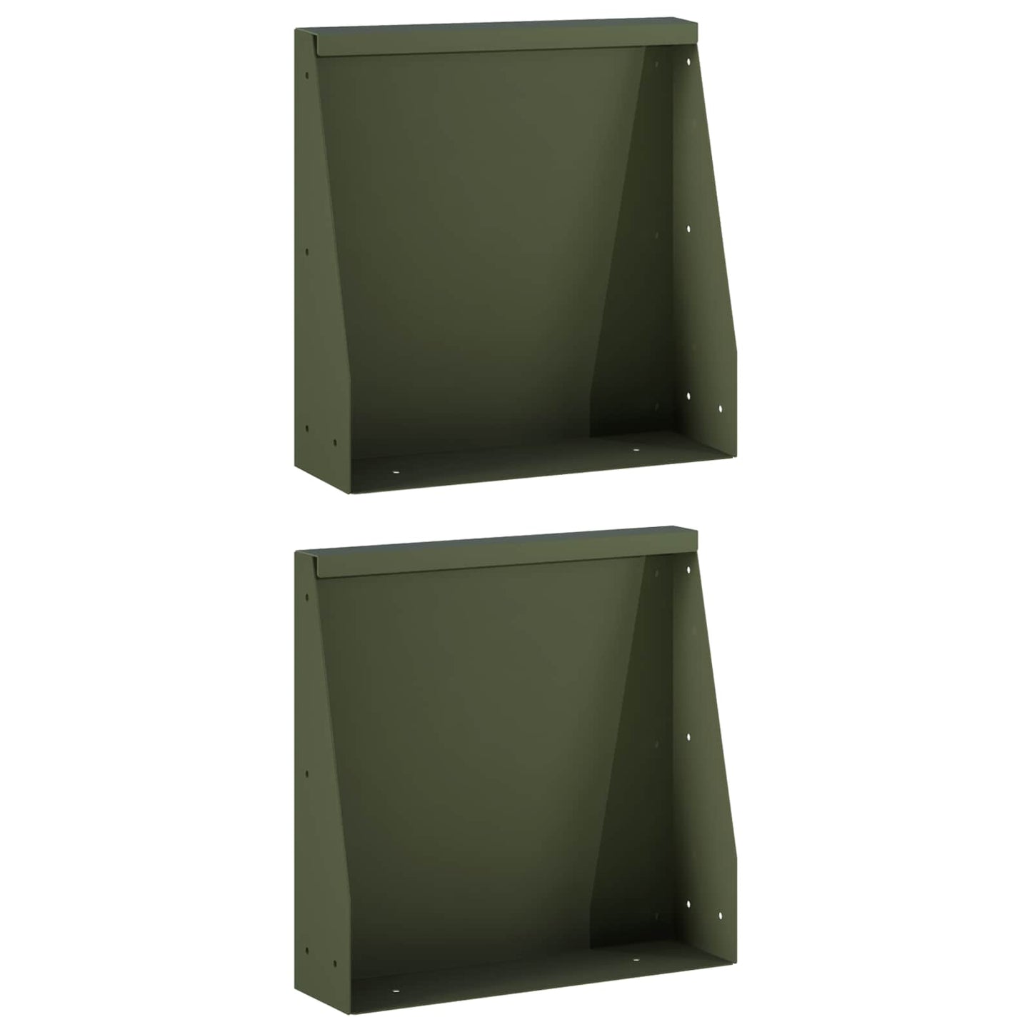 vidaXL Τοίχος Στήριξης 2 τμχ. 40 x 12 x 30 εκ. Ατσάλι Λαδί
