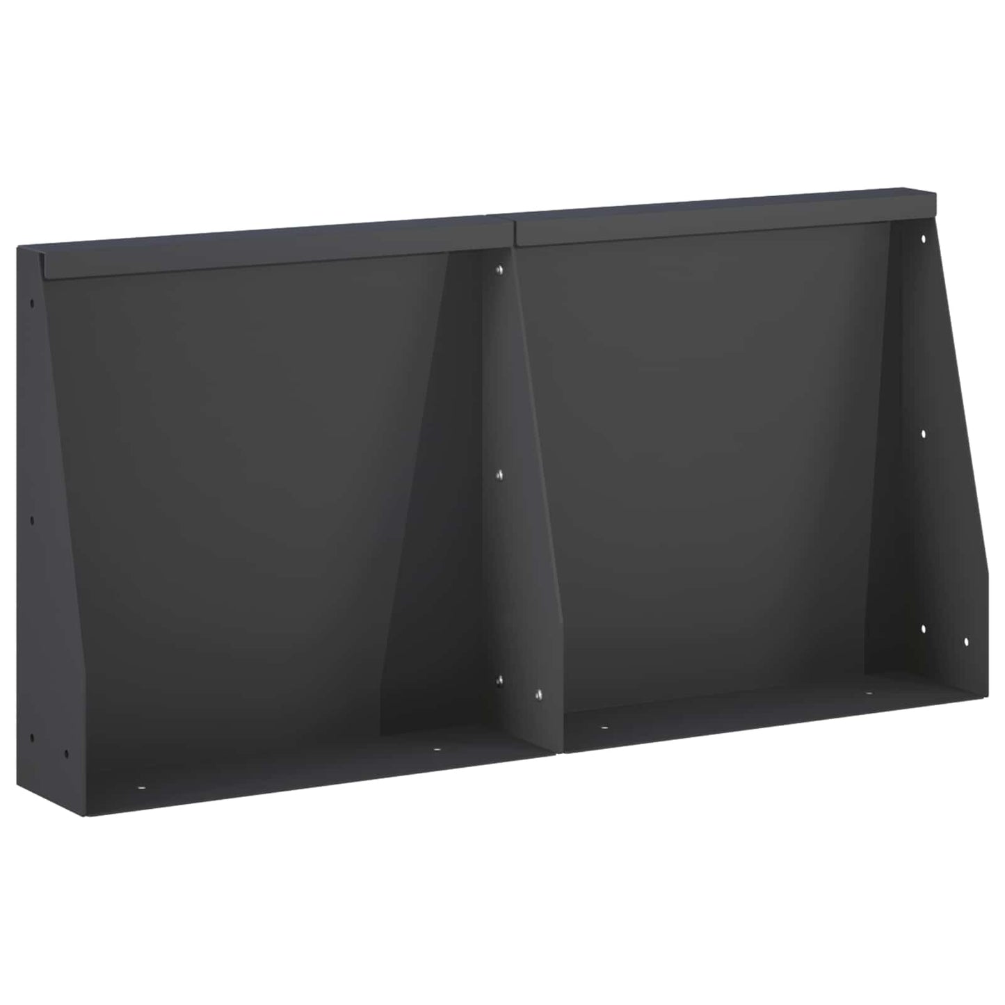 vidaXL Τοίχος Στήριξης 2 τμχ. 40 x 12 x 40 εκ. Ατσάλι Μαύρο