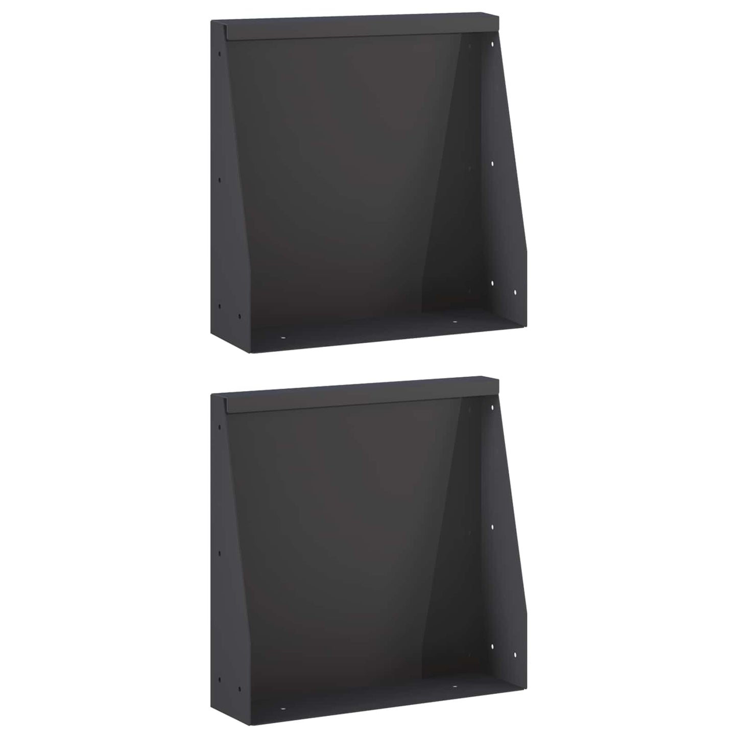 vidaXL Τοίχος Στήριξης 2 τμχ. 40 x 12 x 40 εκ. Ατσάλι Μαύρο