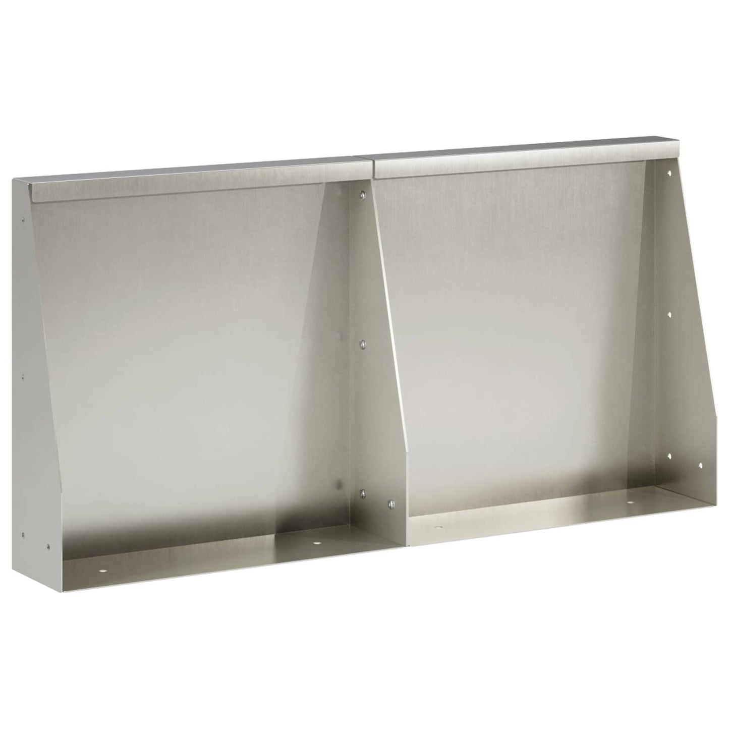 vidaXL Τοίχος Στήριξης 2 τμχ. 40 x 12 x 50 εκ. Ανοξείδωτο Ατσάλι Ασημί