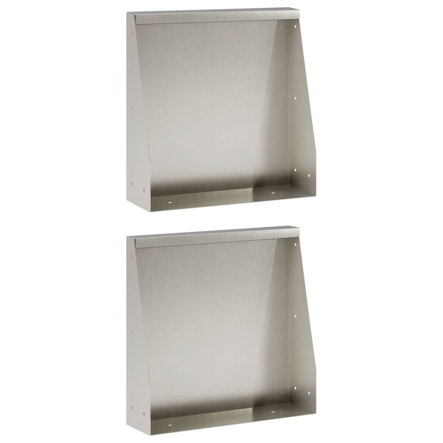 vidaXL Τοίχος Στήριξης 2 τμχ. 40 x 12 x 50 εκ. Ανοξείδωτο Ατσάλι Ασημί