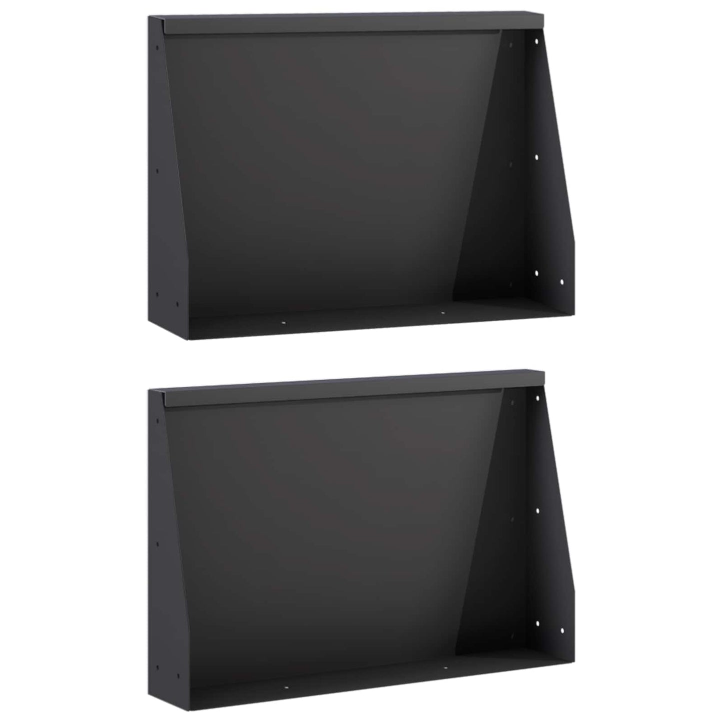 vidaXL Τοίχος Στήριξης 2 τμχ. 60 x 12 x 30 εκ Ατσάλι Μαύρο