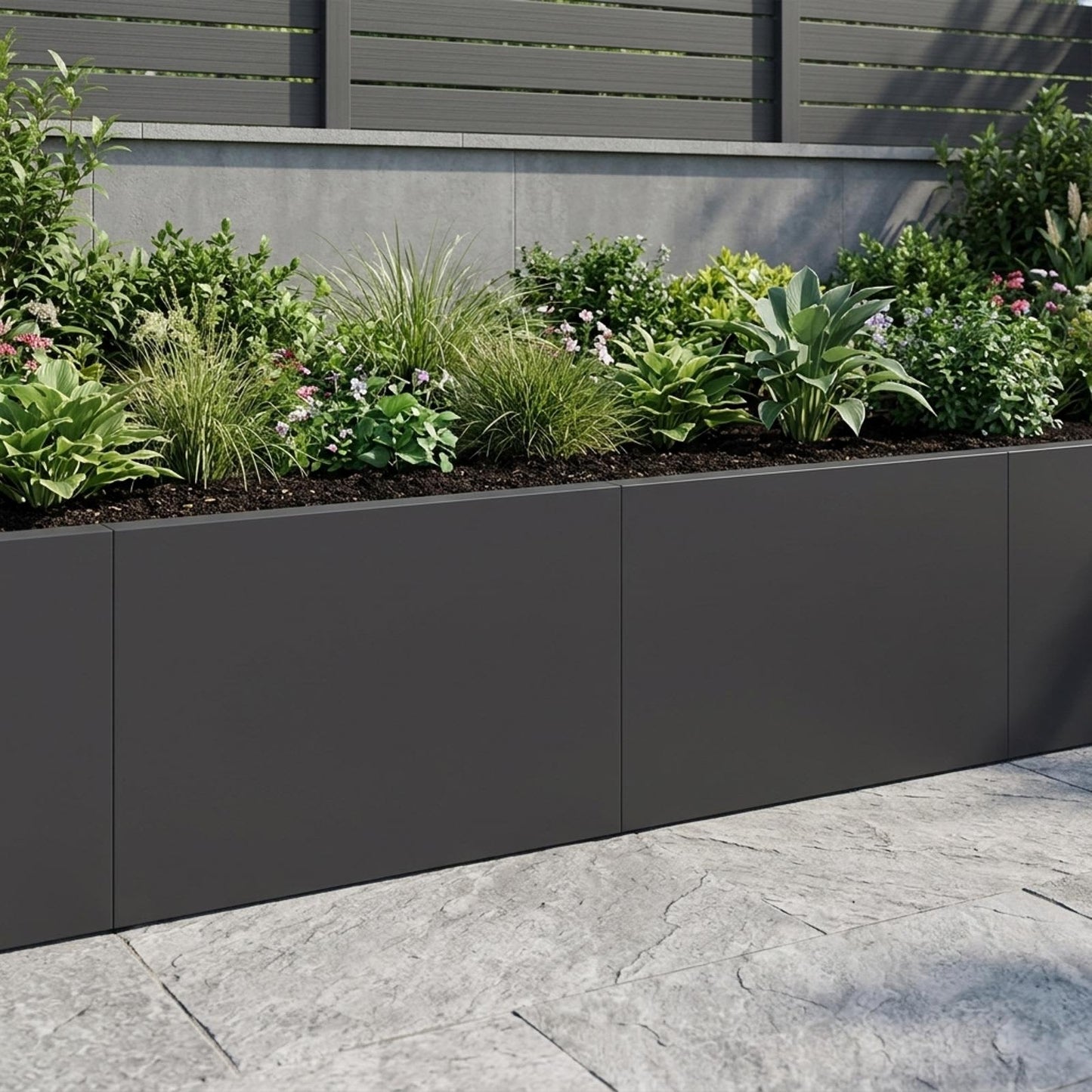 vidaXL Τοίχος Στήριξης 2 τμχ. 60 x 12 x 40 cm Ατσάλι Μαύρο