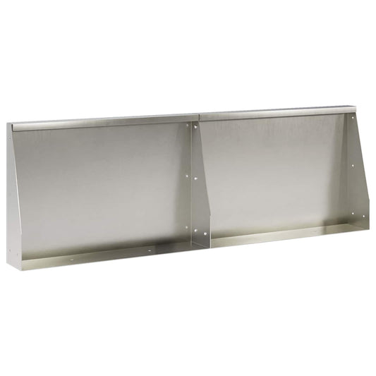 vidaXL Τοίχος Στήριξης 2 τμχ. 60 x 12 x 40 cm Ανοξείδωτο Ατσάλι Ασημί