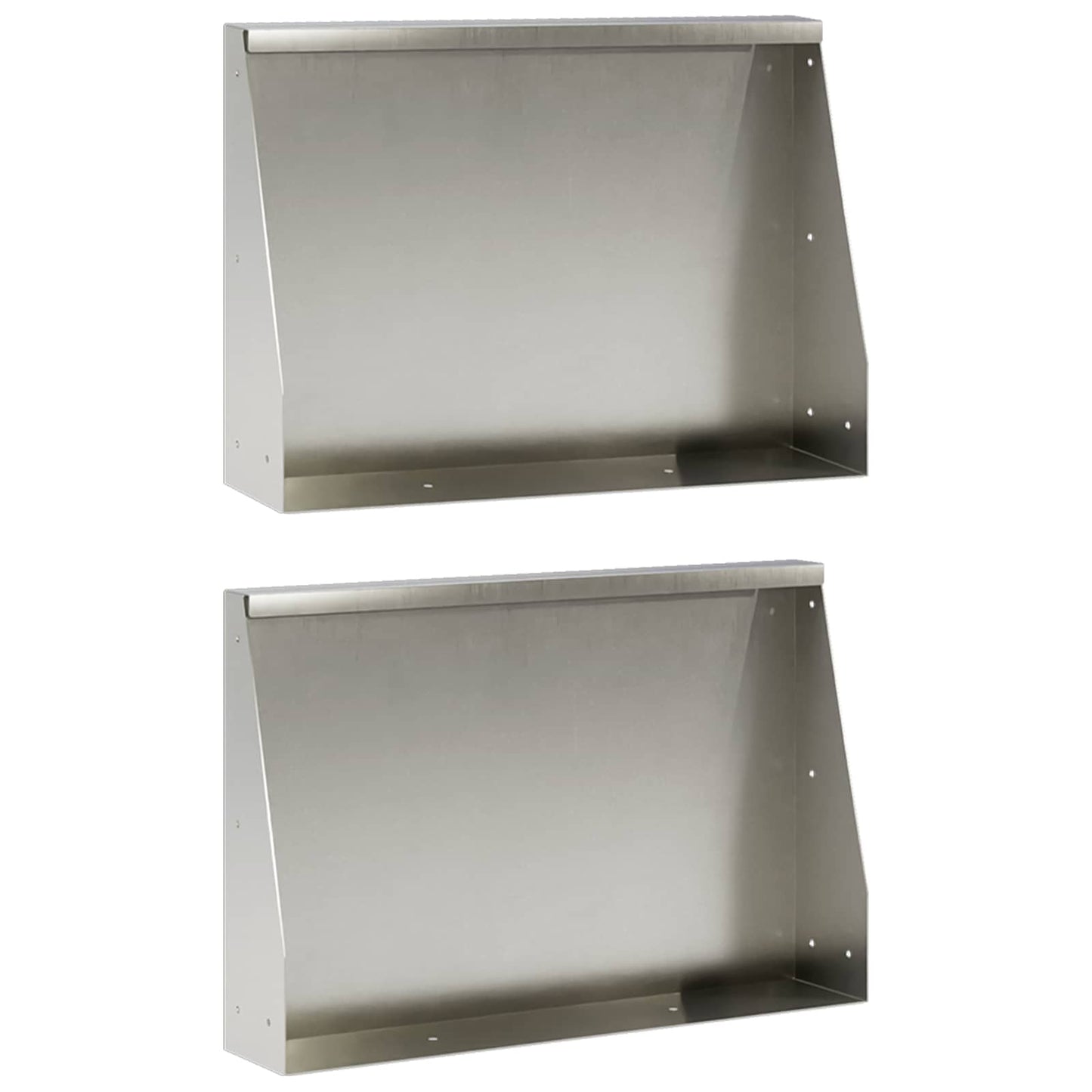 vidaXL Τοίχος Στήριξης 2 τμχ. 60 x 12 x 40 cm Ανοξείδωτο Ατσάλι Ασημί