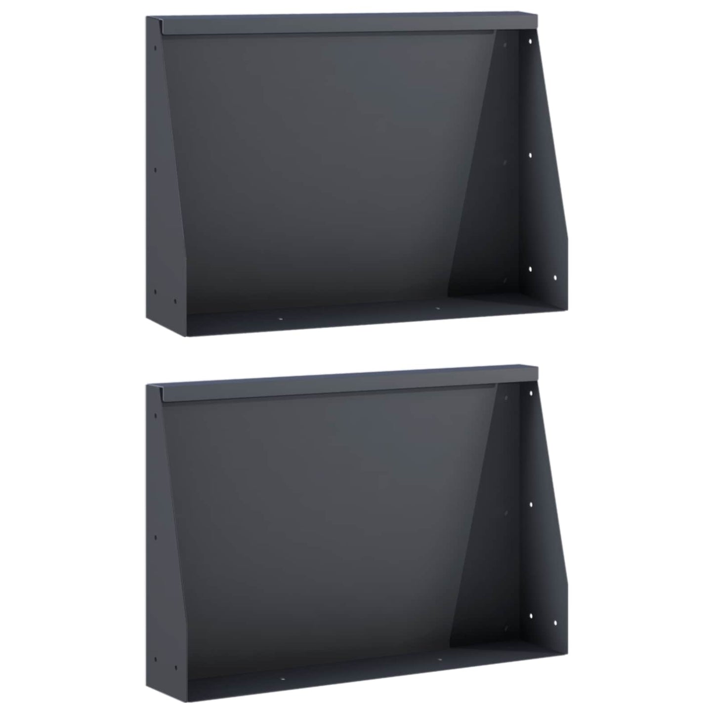 vidaXL Τοίχος Στήριξης 2 τμχ. 60 x 12 x 50 εκ. Ατσάλι Ανθρακί