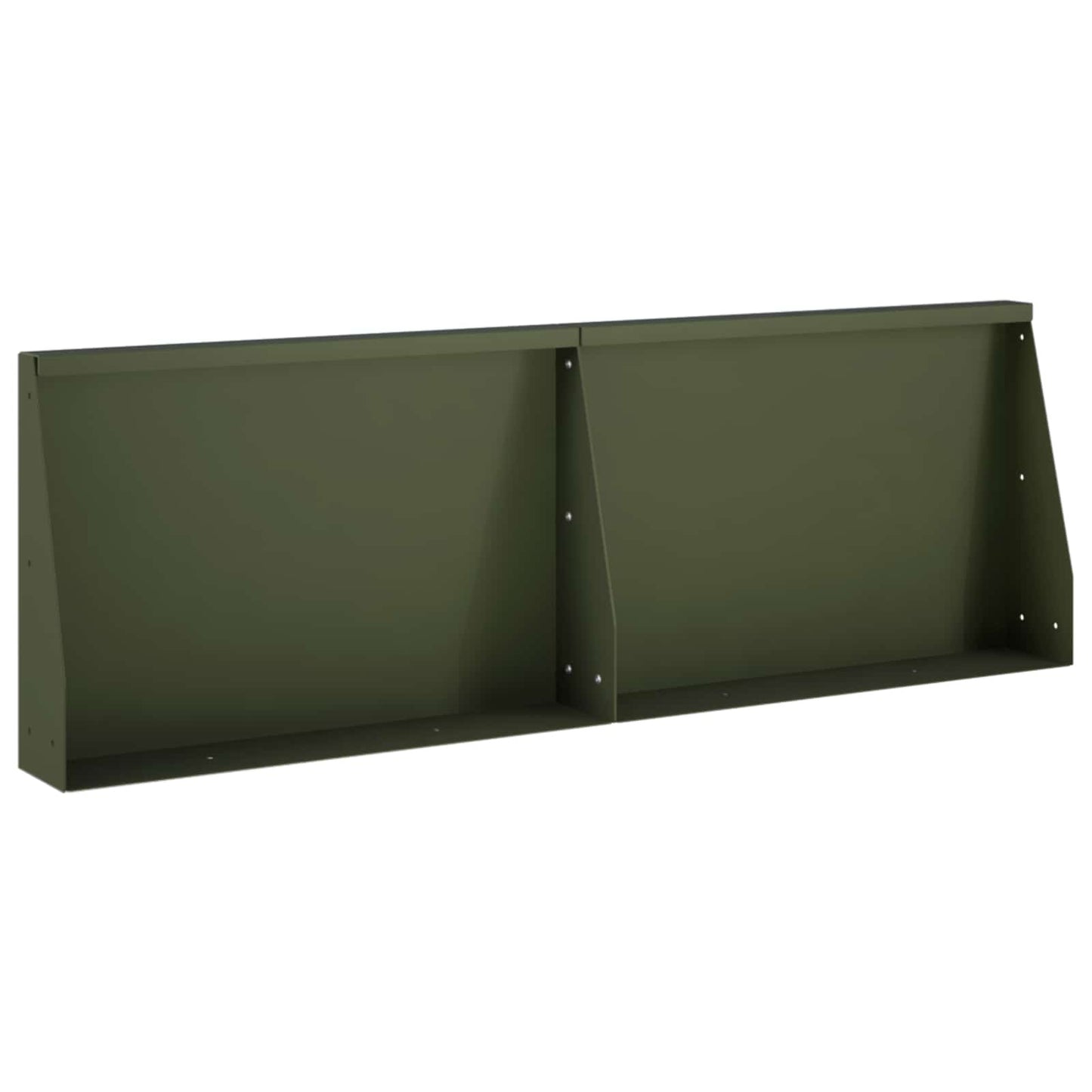vidaXL Τοίχος Στήριξης 2 τμχ. 60 x 12 x 50 εκ. Ατσάλι Λαδί