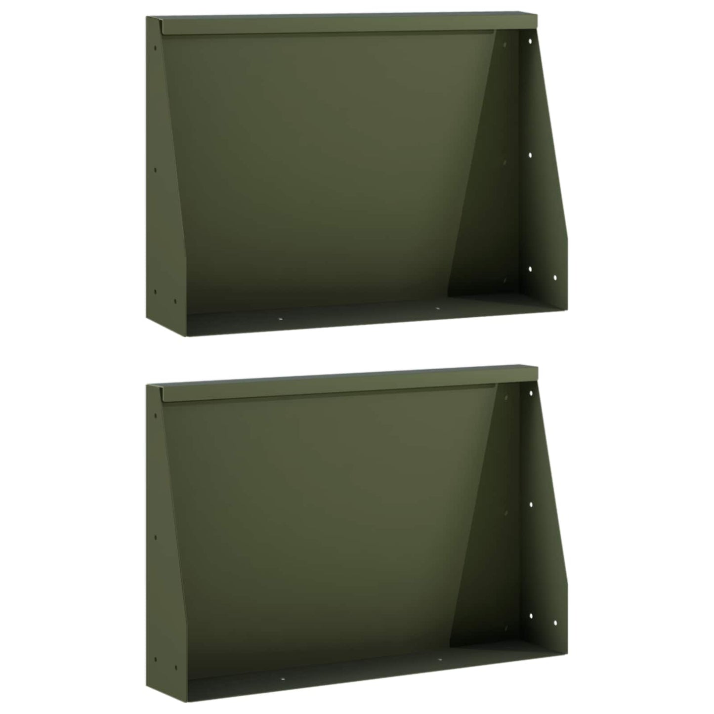 vidaXL Τοίχος Στήριξης 2 τμχ. 60 x 12 x 50 εκ. Ατσάλι Λαδί