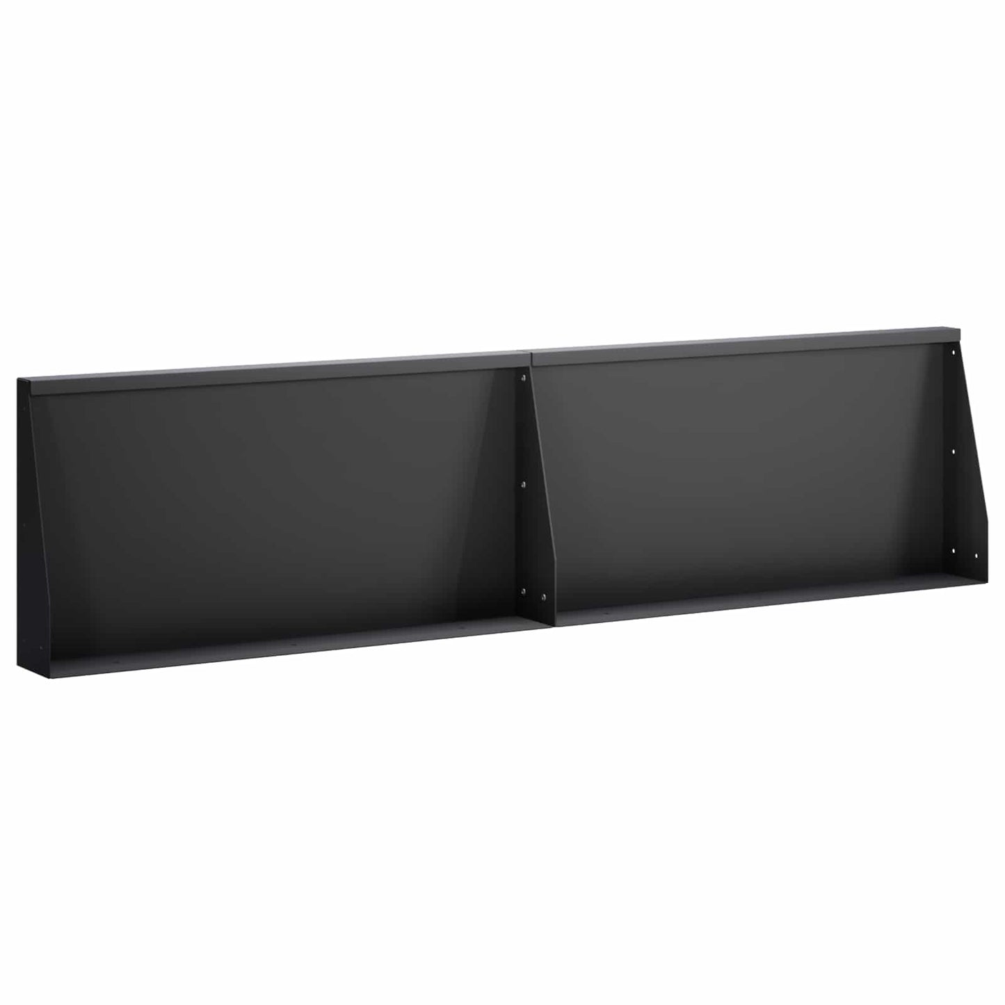 vidaXL Τοίχος Στήριξης 2 τμχ. 80 x 12 x 30 εκ Ατσάλι Μαύρο