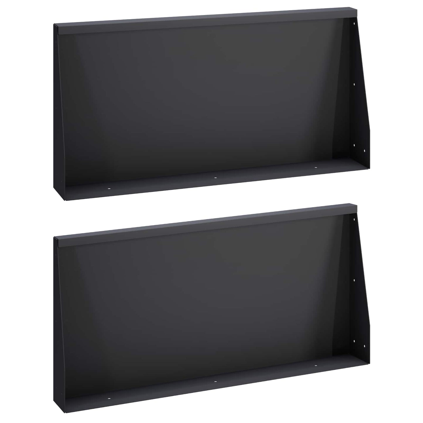 vidaXL Τοίχος Στήριξης 2 τμχ. 80 x 12 x 30 εκ Ατσάλι Μαύρο