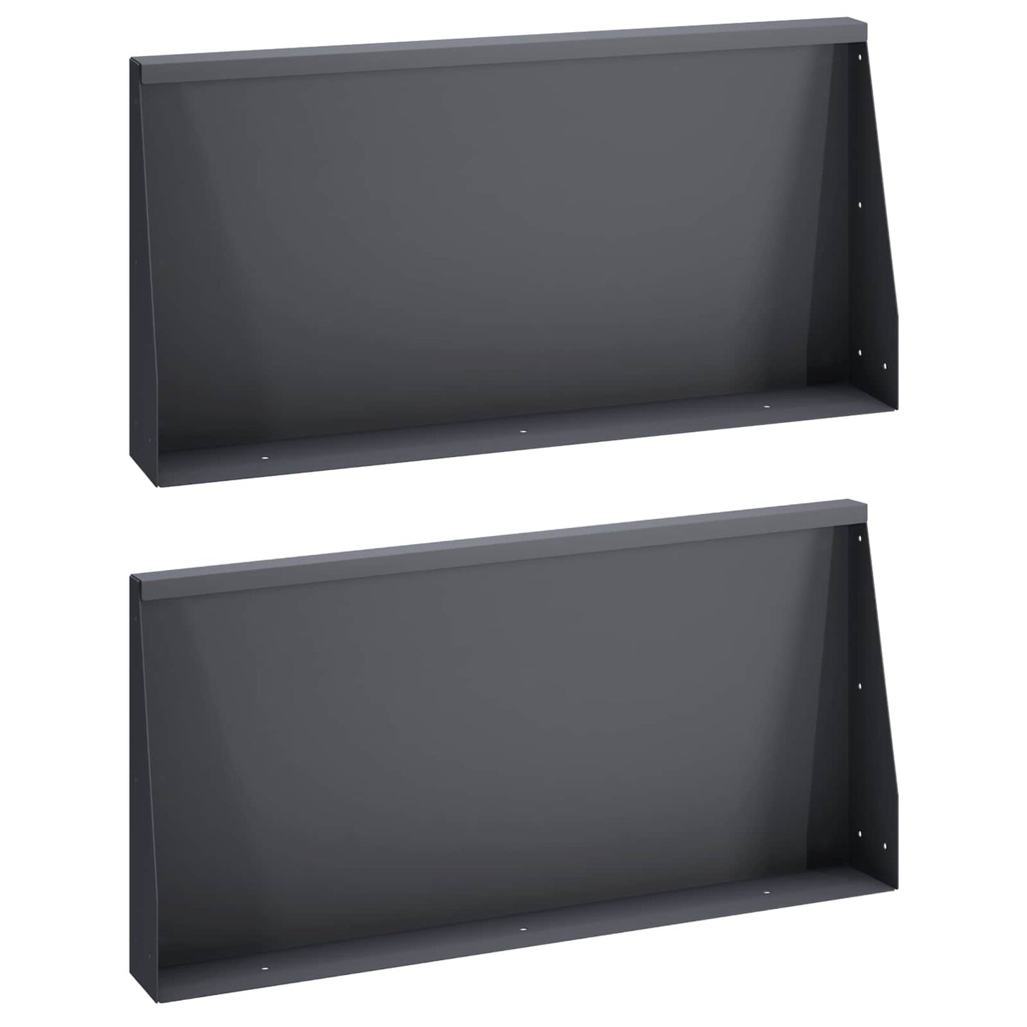 vidaXL Τοίχος Στήριξης 2 τμχ. 80 x 12 x 30 εκ Ατσάλι Ανθρακί