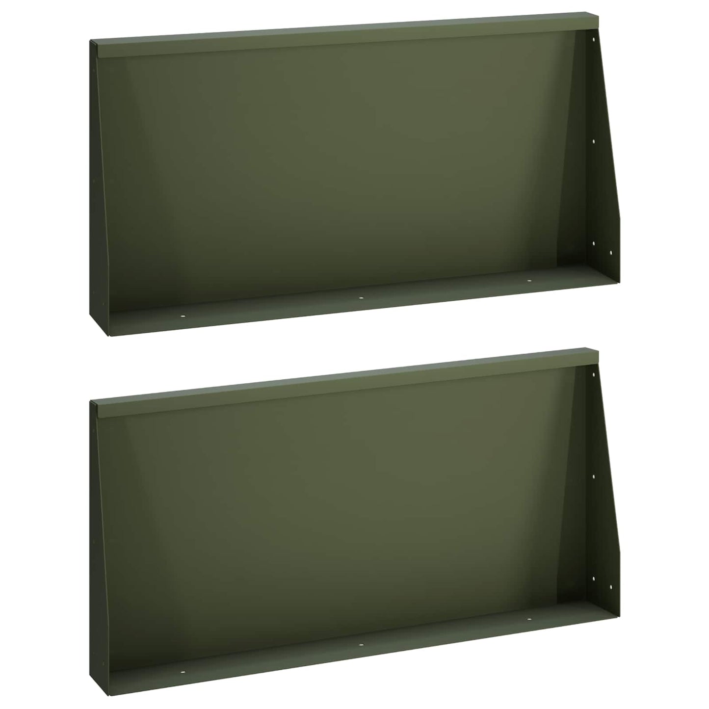 vidaXL Τοίχος Στήριξης 2 τμχ. 80 x 12 x 40 εκ. Ατσάλι Λαδί