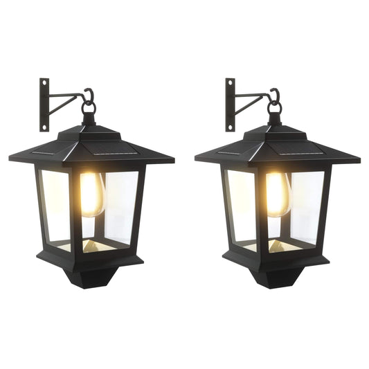 vidaXL Φωτιστικό Τοίχου with LED Bulb 2 τμχ. Μαύρο 19 x 14 x 25 εκ