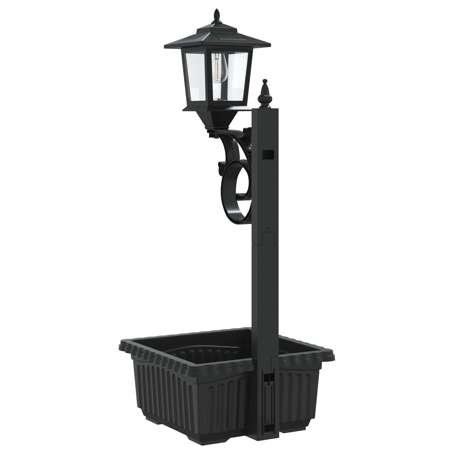 vidaXL Φωτιστικό δρόμου με γλάστρα Μαύρο 29 x 28 x 74 εκ ABS και PP