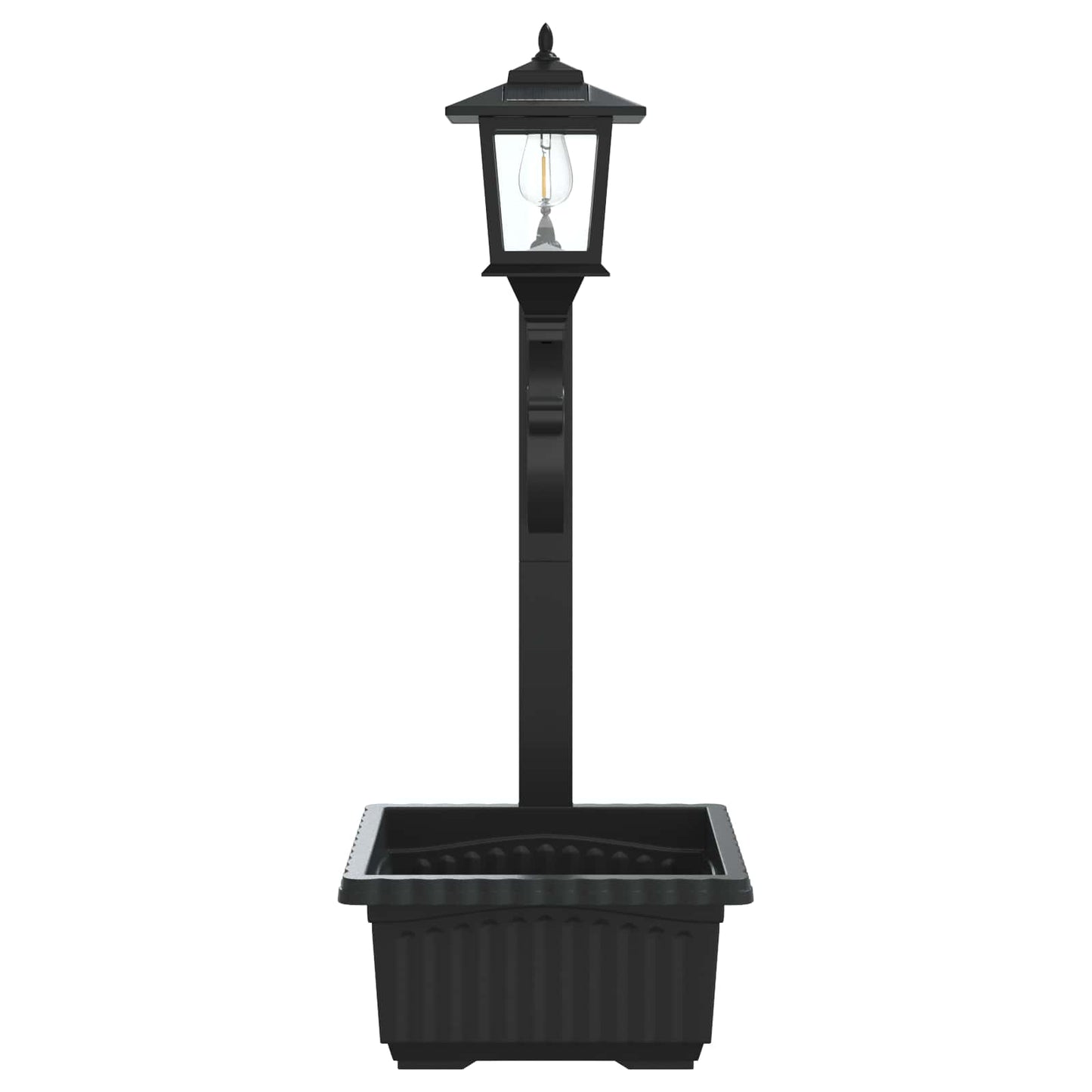 vidaXL Φωτιστικό δρόμου με γλάστρα Μαύρο 29 x 28 x 74 εκ ABS και PP