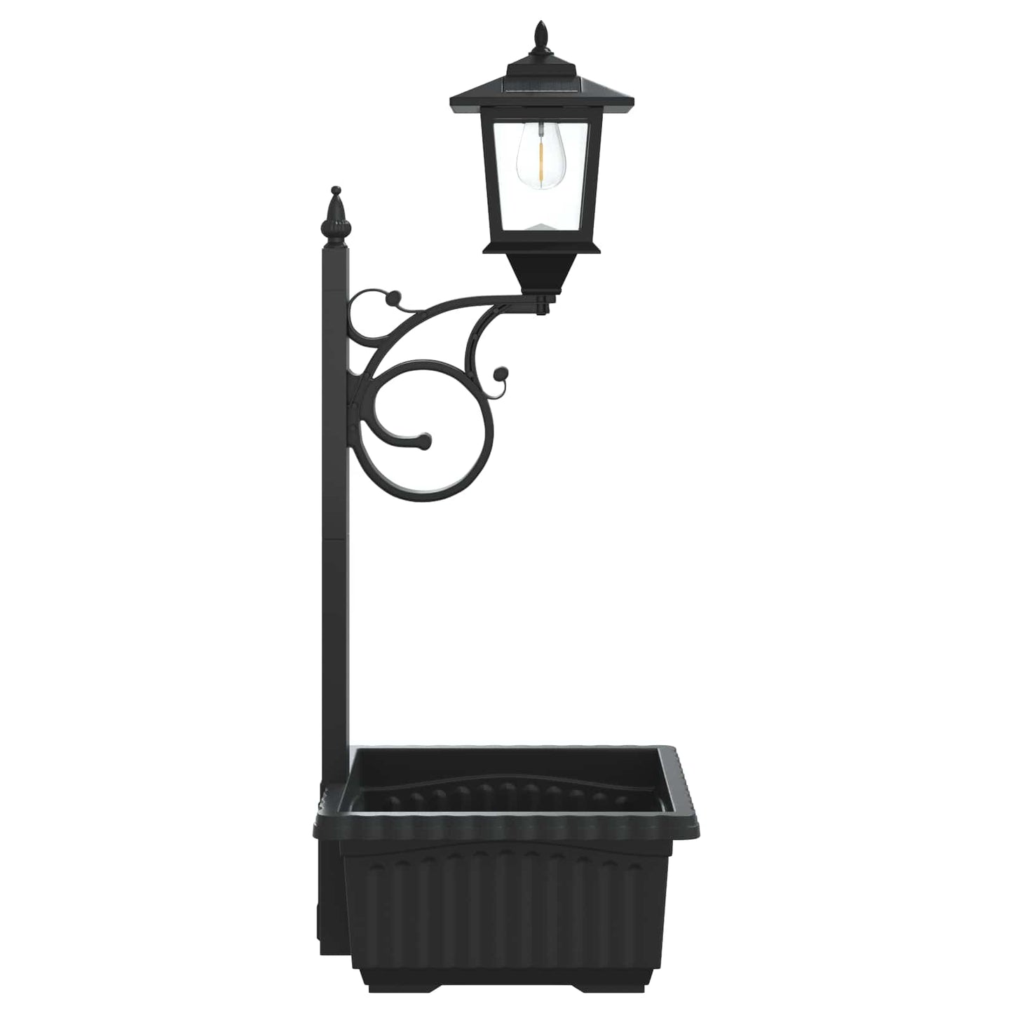 vidaXL Φωτιστικό δρόμου με γλάστρα Μαύρο 29 x 28 x 74 εκ ABS και PP