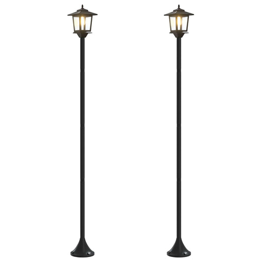 vidaXL Σετ Στύλων Λαμπτήρα with LED Bulb 2 τμχ. Μαύρο 16 x 16 x 156 εκ