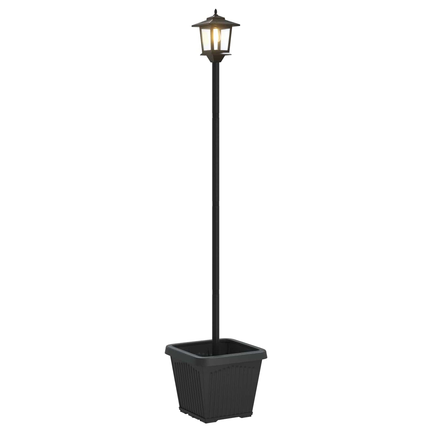vidaXL Φωτιστικό Στήλης με Γλάστρα Μαύρο 32 x 32 x 158 εκ.