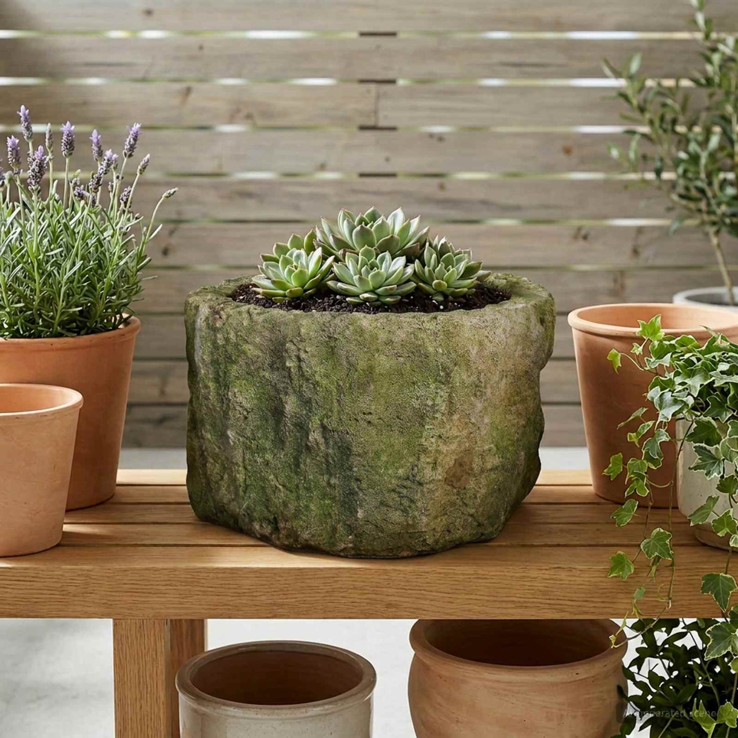 vidaXL Γλάστρα Κήπου Παλαιωμένη πέτρα Ø 35 x 20 cm Ασβεστόλιθος