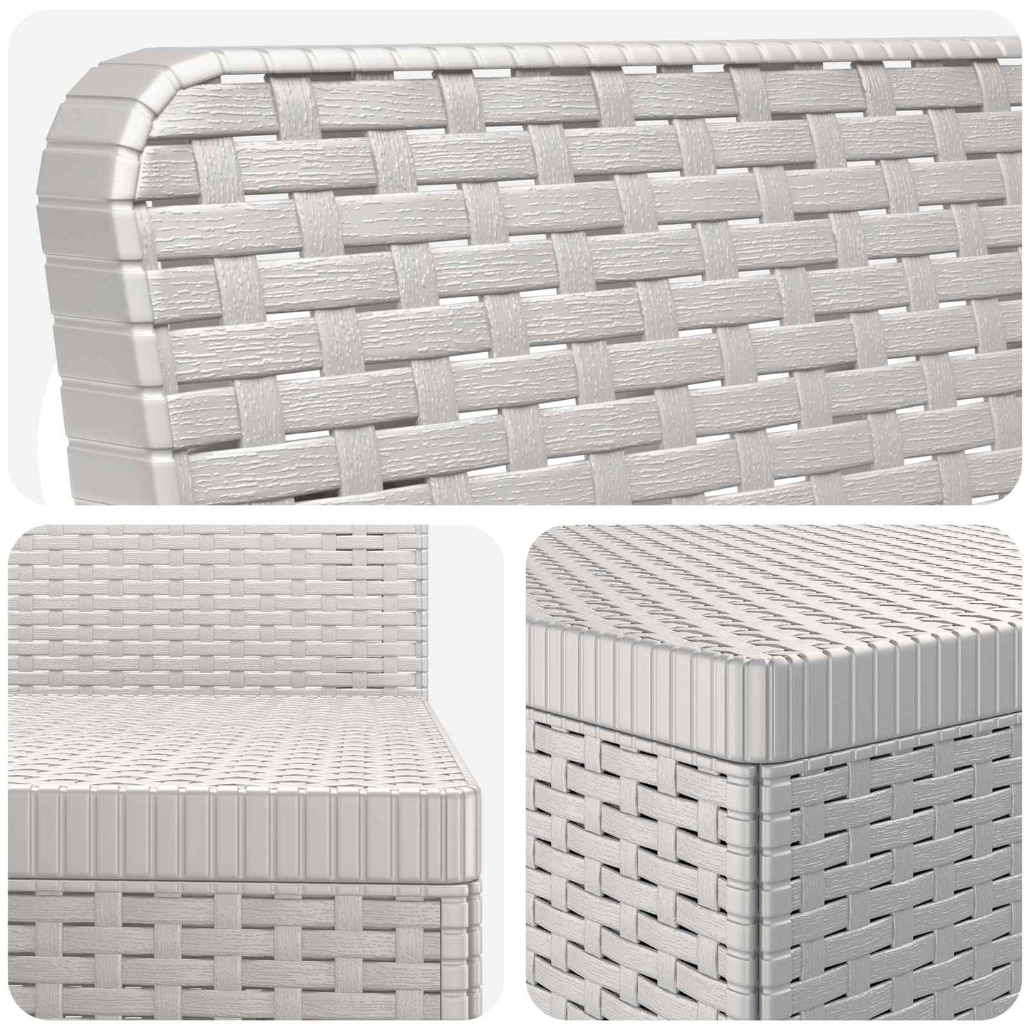 vidaXL Καθιστικό Κήπου 3 Θέσεων Rattan Look PP Λευκό