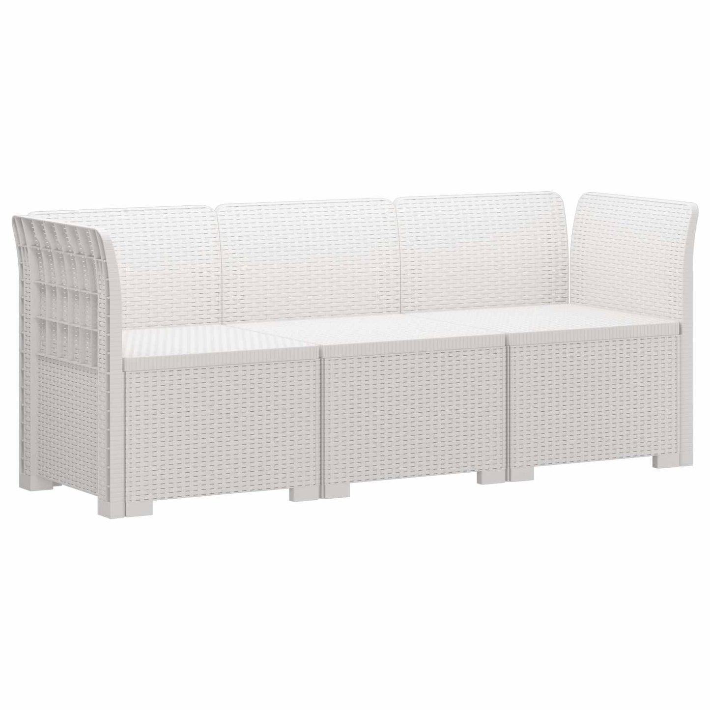 vidaXL Καθιστικό Κήπου 3 Θέσεων Rattan Look PP Λευκό