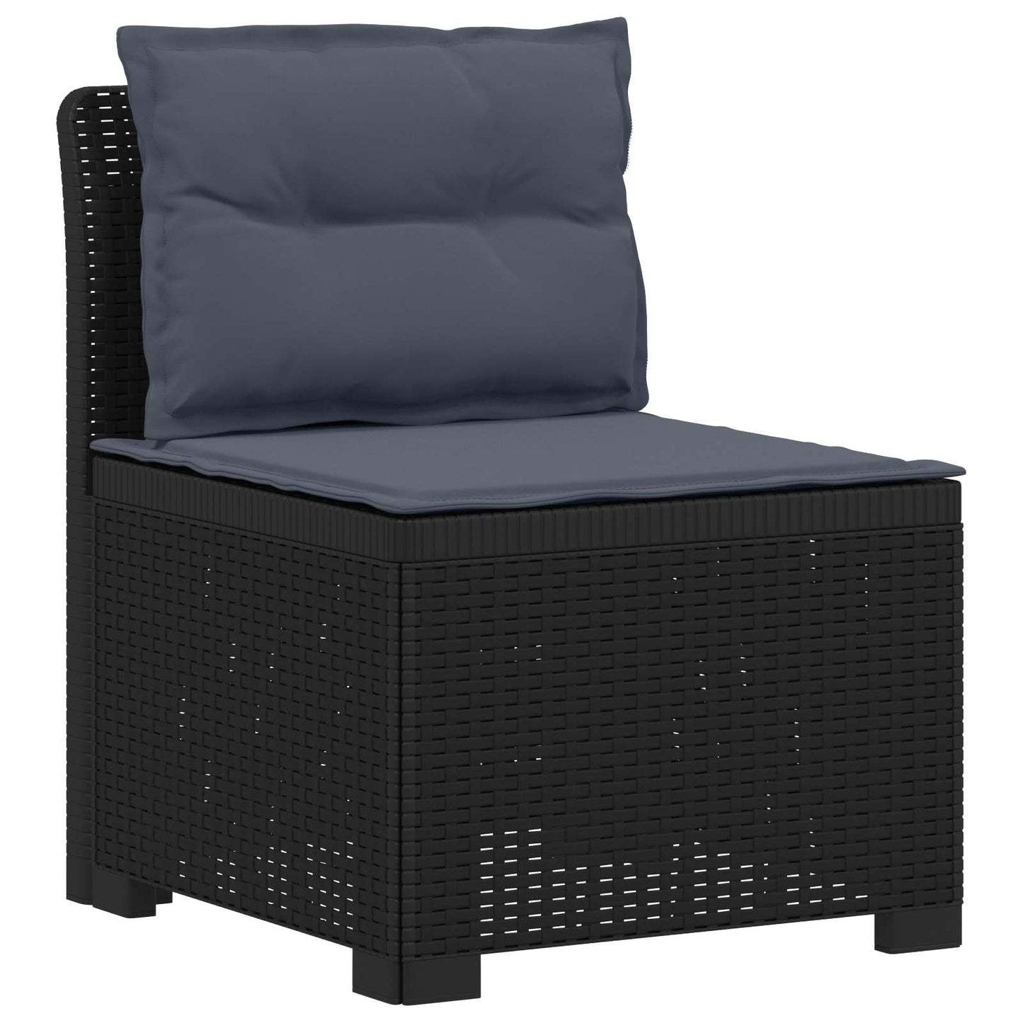vidaXL Καναπές Κήπου 7 Θέσεων με Μαξιλάρια Μοτίβο Ράτταν PP Ανθρακί