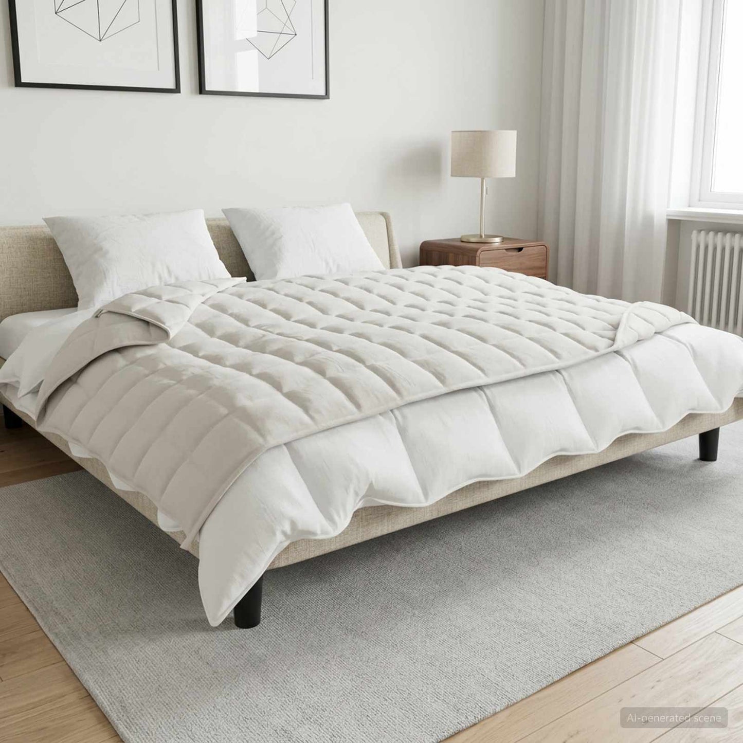 vidaXL Βάρος Κουβέρτα Λευκό 135 x 200 cm 6 kg 100% Βαμβάκι 205T