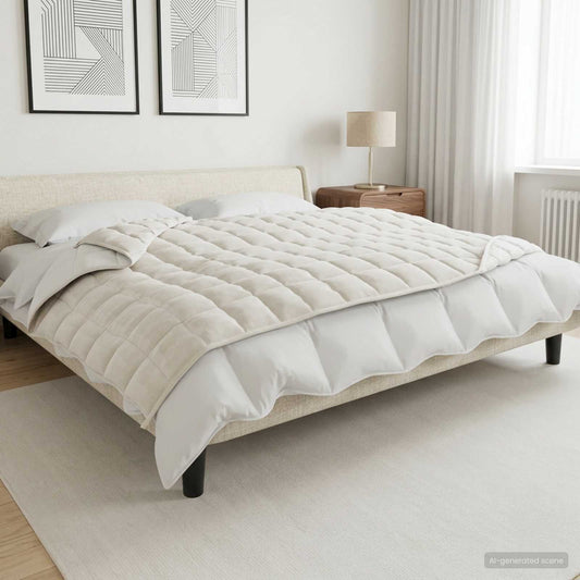 vidaXL Βάρος Κουβέρτα Λευκό 135 x 200 cm 6 kg 100% Βαμβάκι 205T