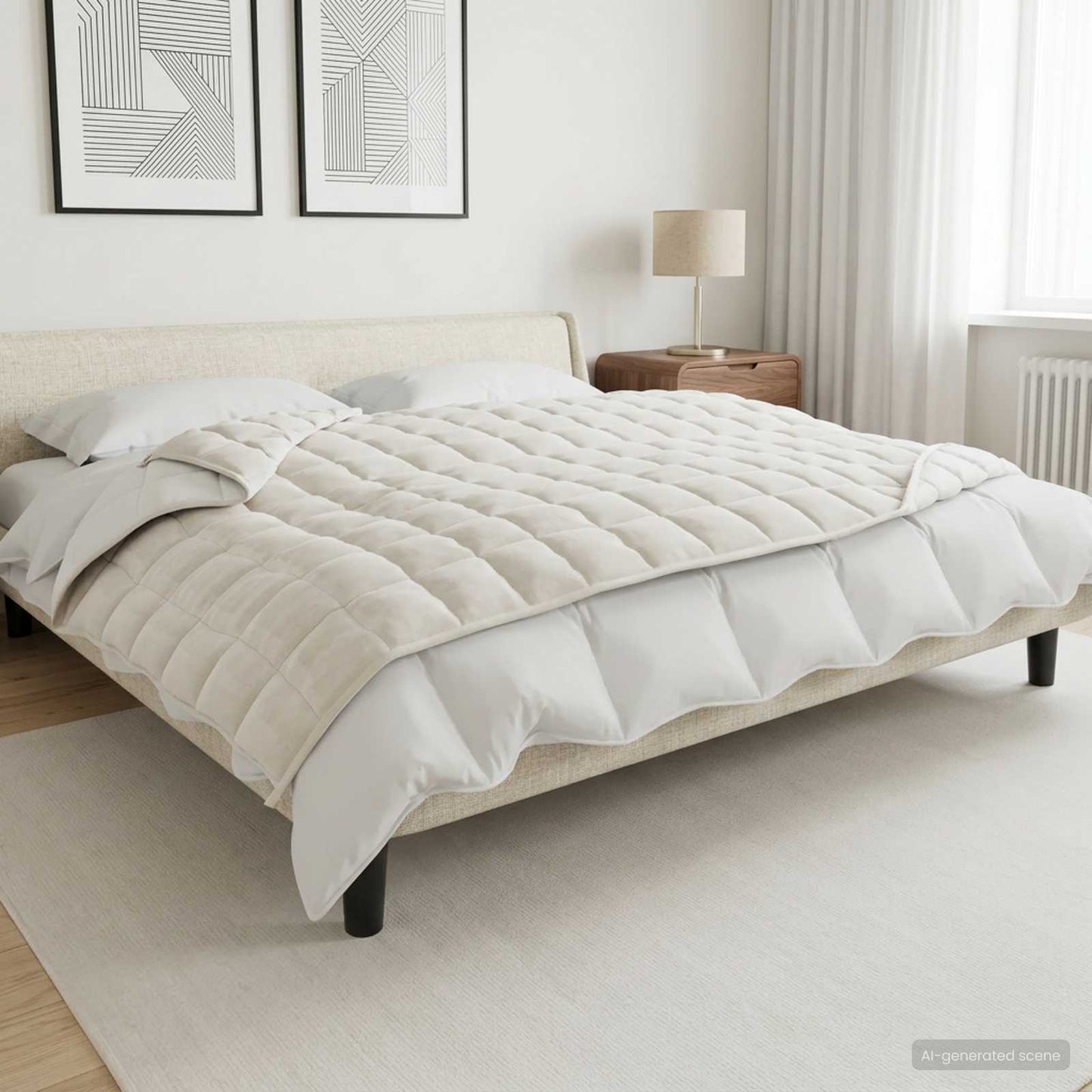 vidaXL Βάρος Κουβέρτα Λευκό 140 x 200 cm 10 kg 100% Βαμβάκι 205T