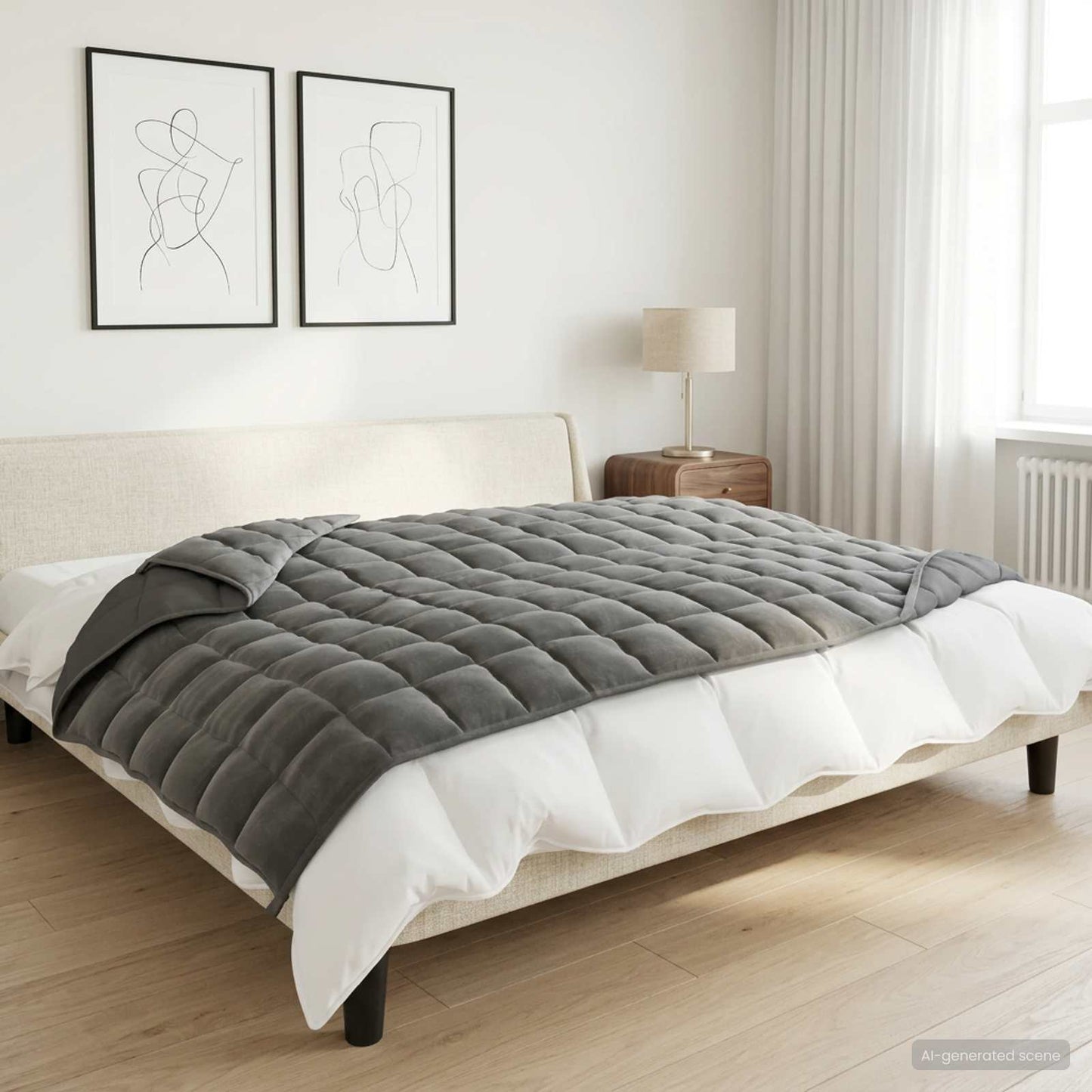 vidaXL Βάρος Κουβέρτα Ανθρακί 152 x 203 cm 11 kg 100% Βαμβάκι 205T